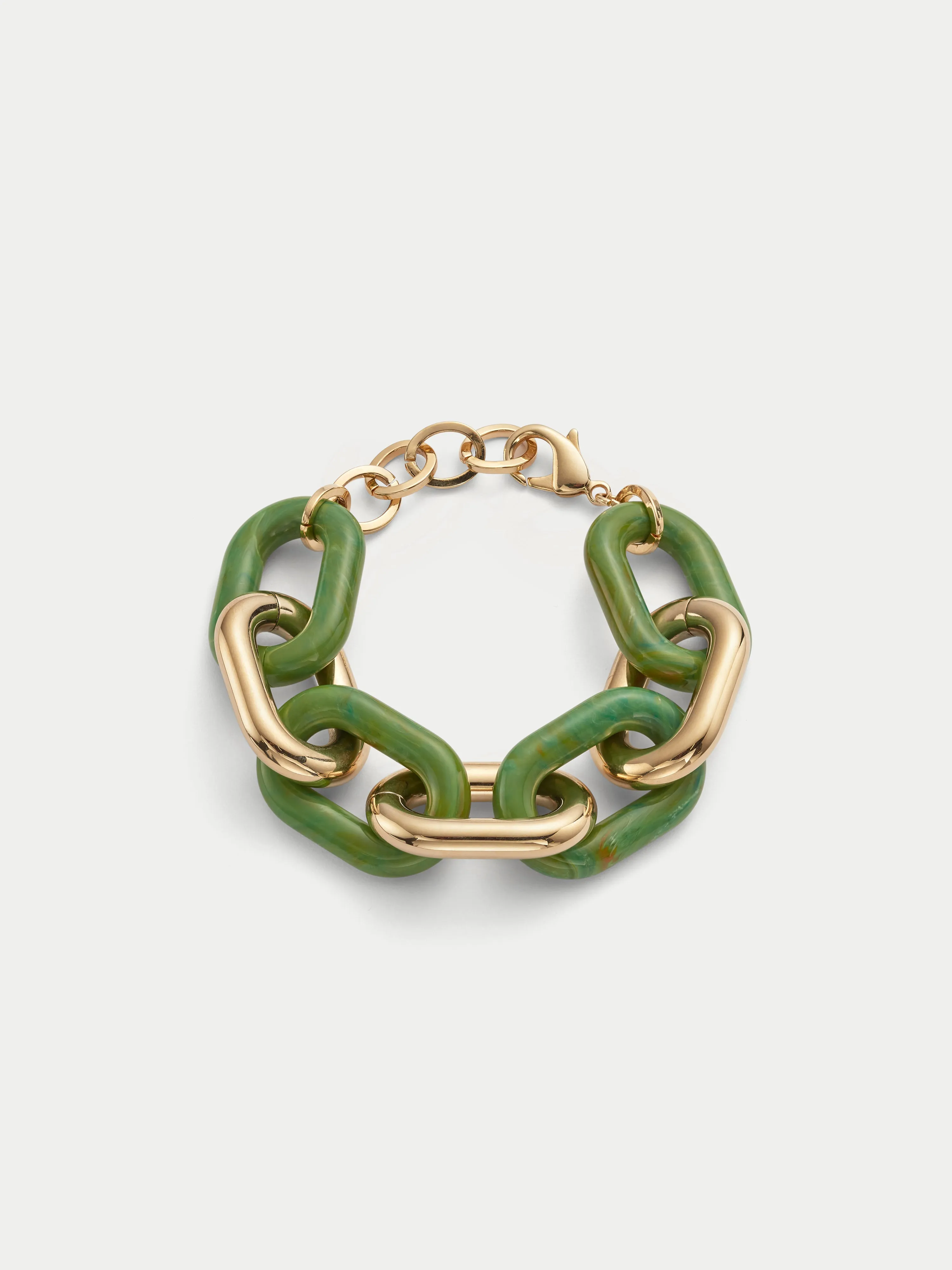 Resin And Metal Chain Bracelet | Green sold by Jigsaw