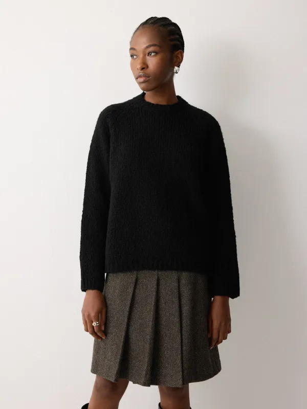 Soft Boucle Jumper | Black sold by Jigsaw