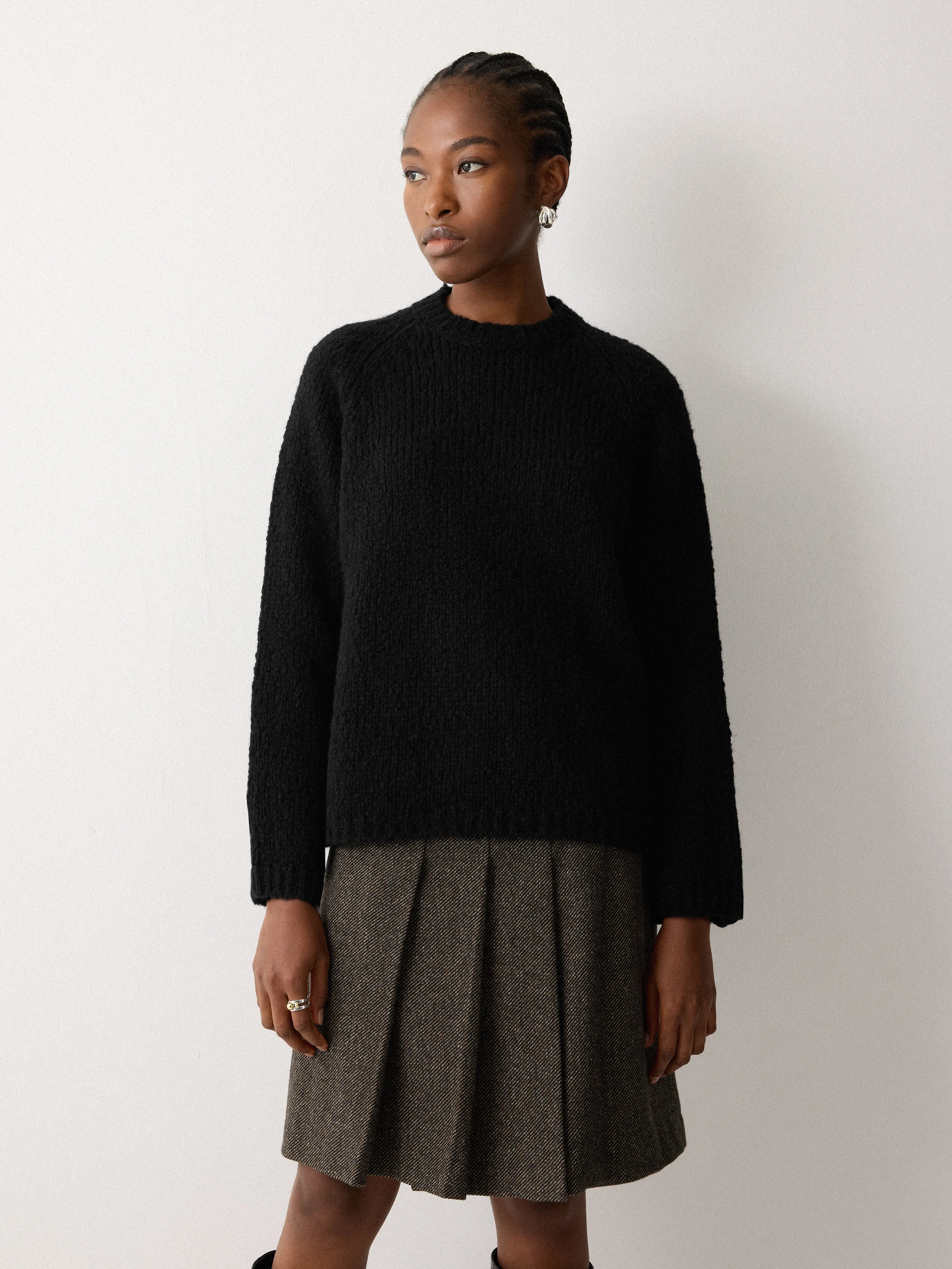 Soft Boucle Jumper | Black sold by Jigsaw