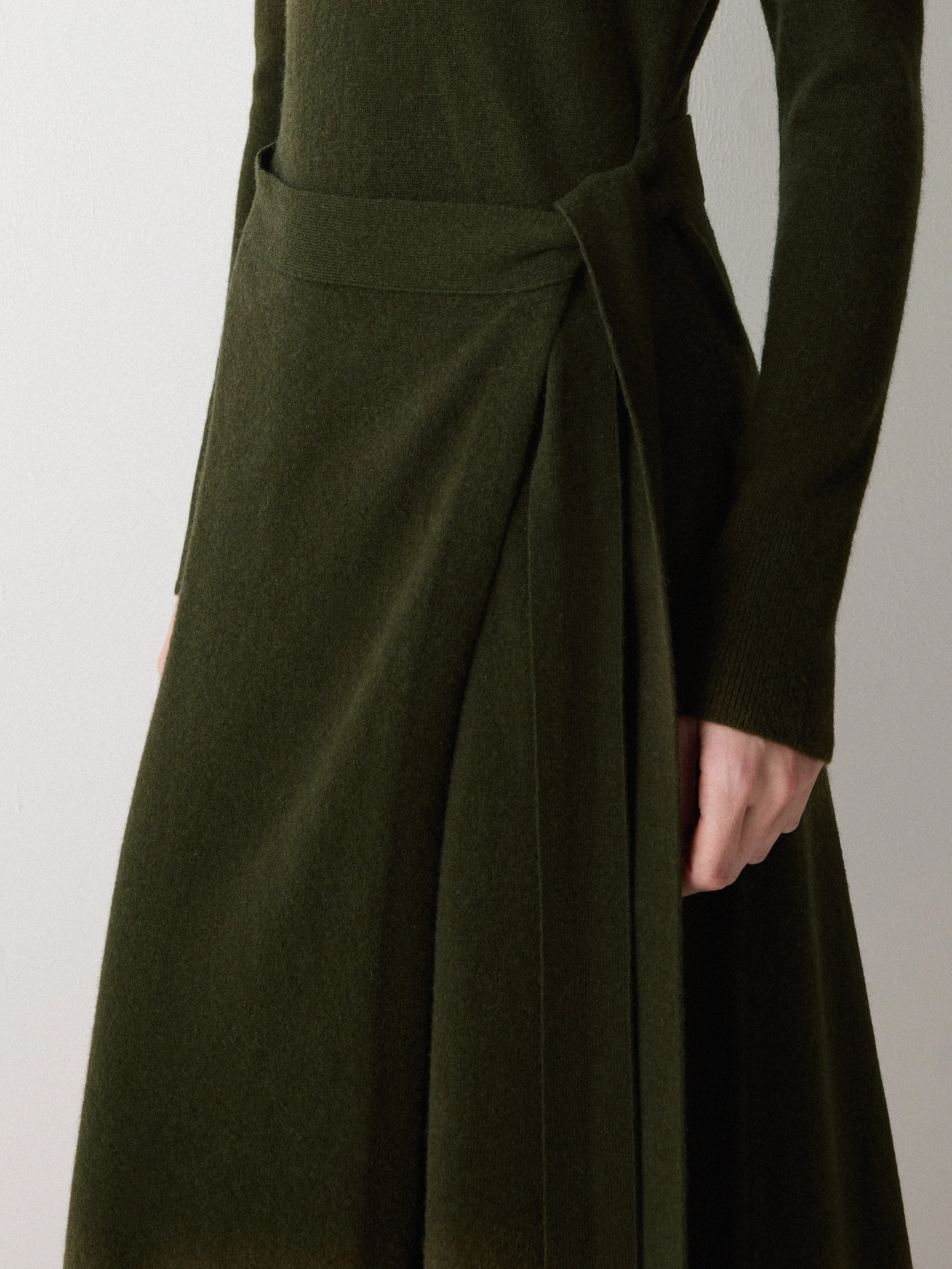 Merino Cashmere Tie Dress | Khaki sold by Jigsaw product image thumbnail 5