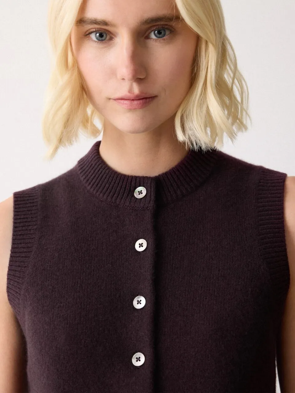 Wool Cashmere Blend Waistcoat | Purple sold by Jigsaw product image thumbnail 2