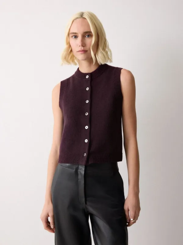 Wool Cashmere Blend Waistcoat | Purple sold by Jigsaw