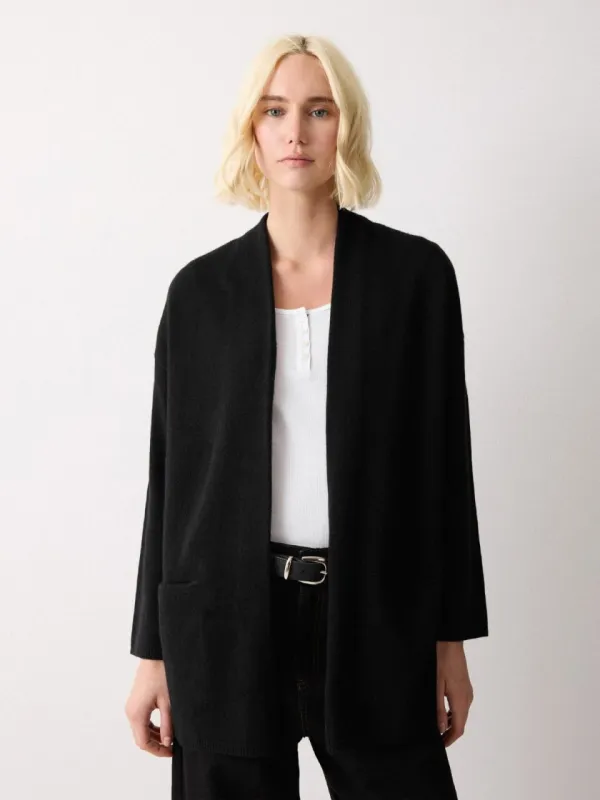 Wool Blend Relaxed Cardigan | Black sold by Jigsaw