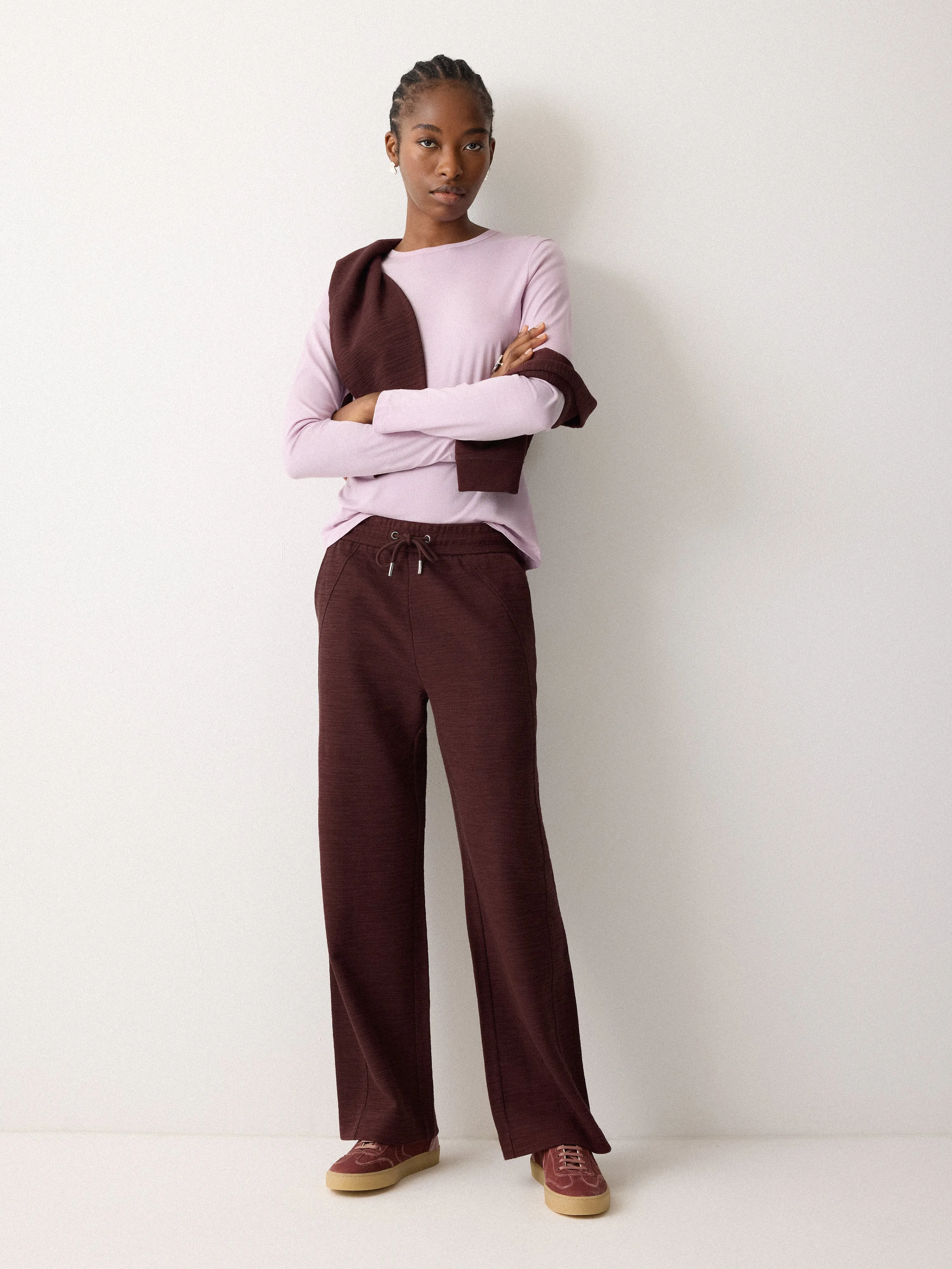 Textured Cotton Slub Sweatpant | Purple sold by Jigsaw