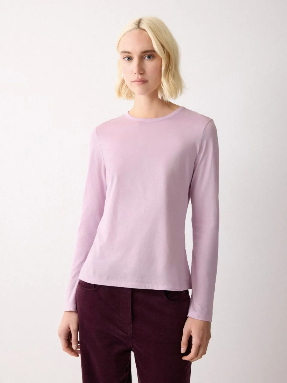 Supima Cotton Long Sleeve T-shirt | Lilac Frost sold by Jigsaw