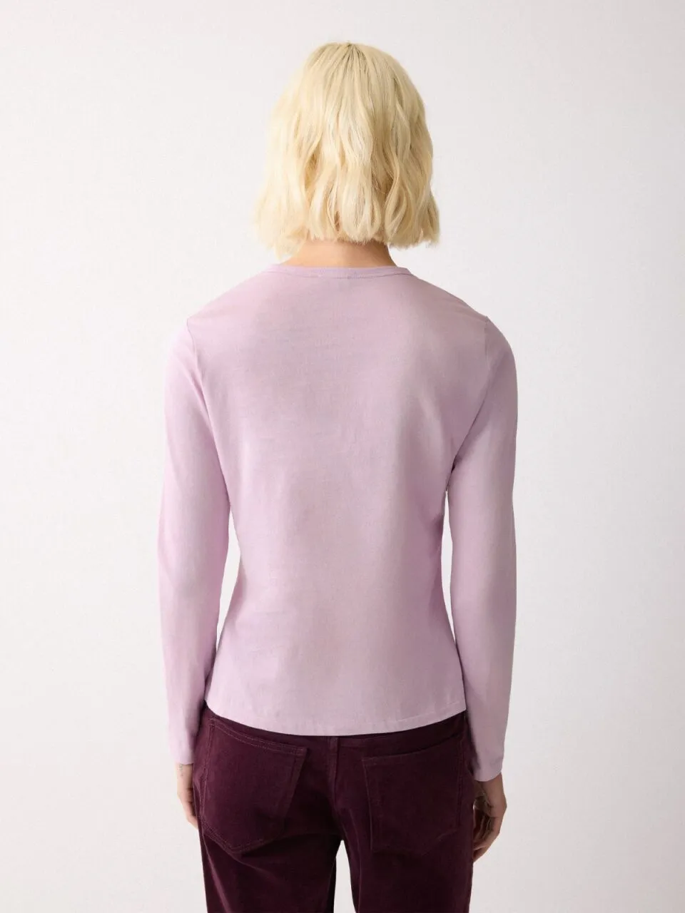 Supima Cotton Long Sleeve T-shirt | Lilac Frost sold by Jigsaw product image thumbnail 4