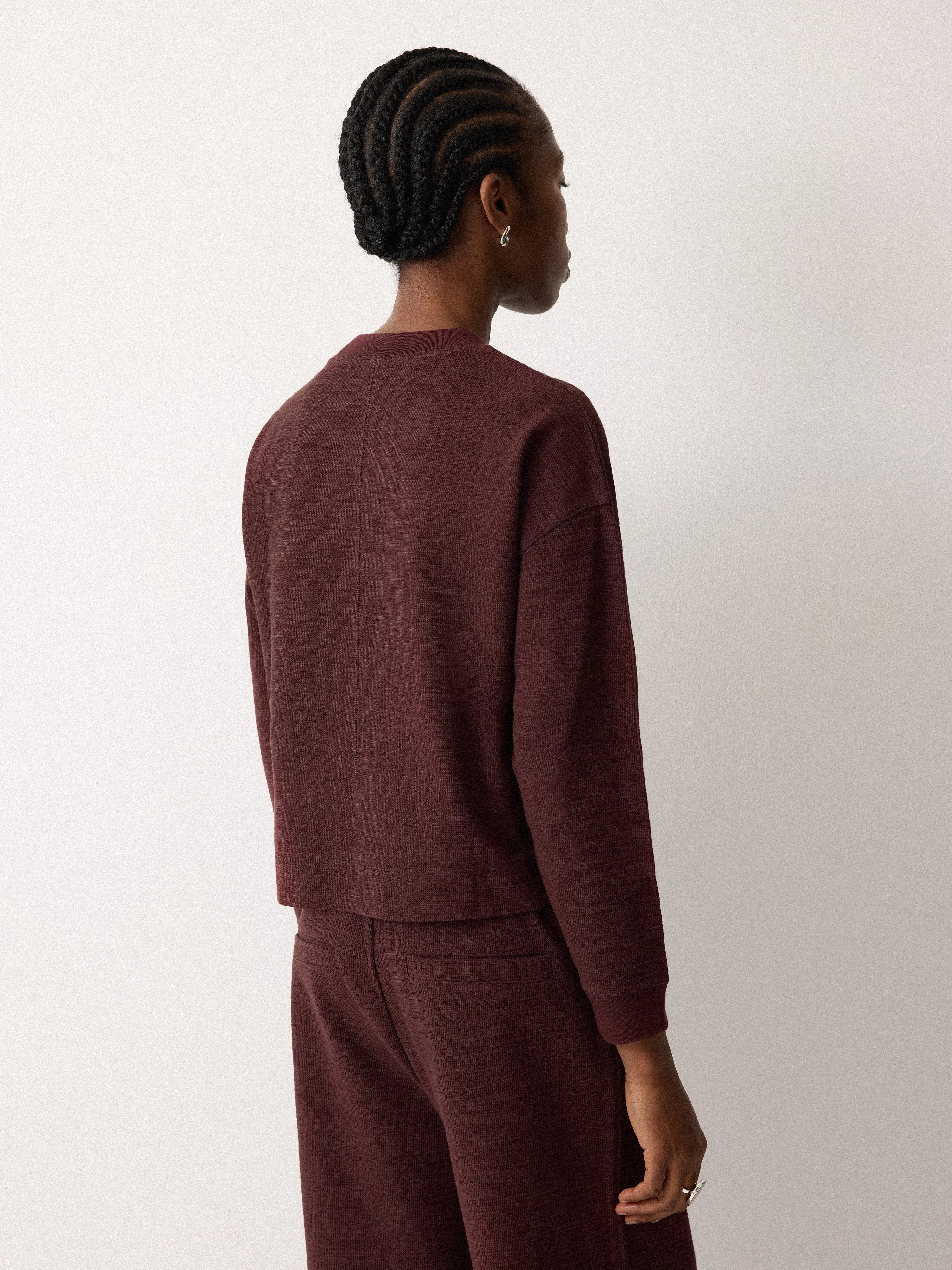 Textured Cotton Slub Sweatshirt | Purple sold by Jigsaw product image thumbnail 5