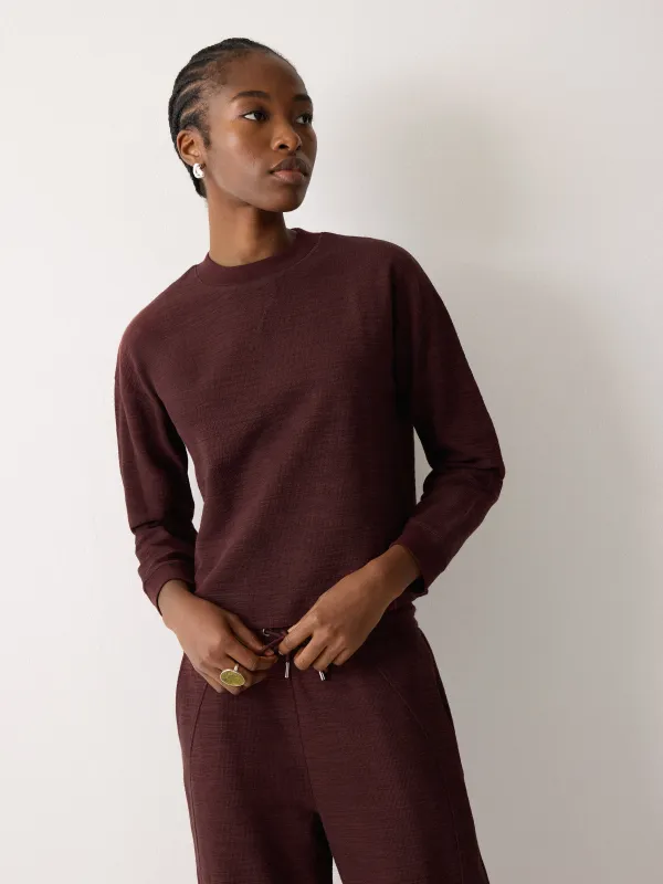 Textured Cotton Slub Sweatshirt | Purple sold by Jigsaw