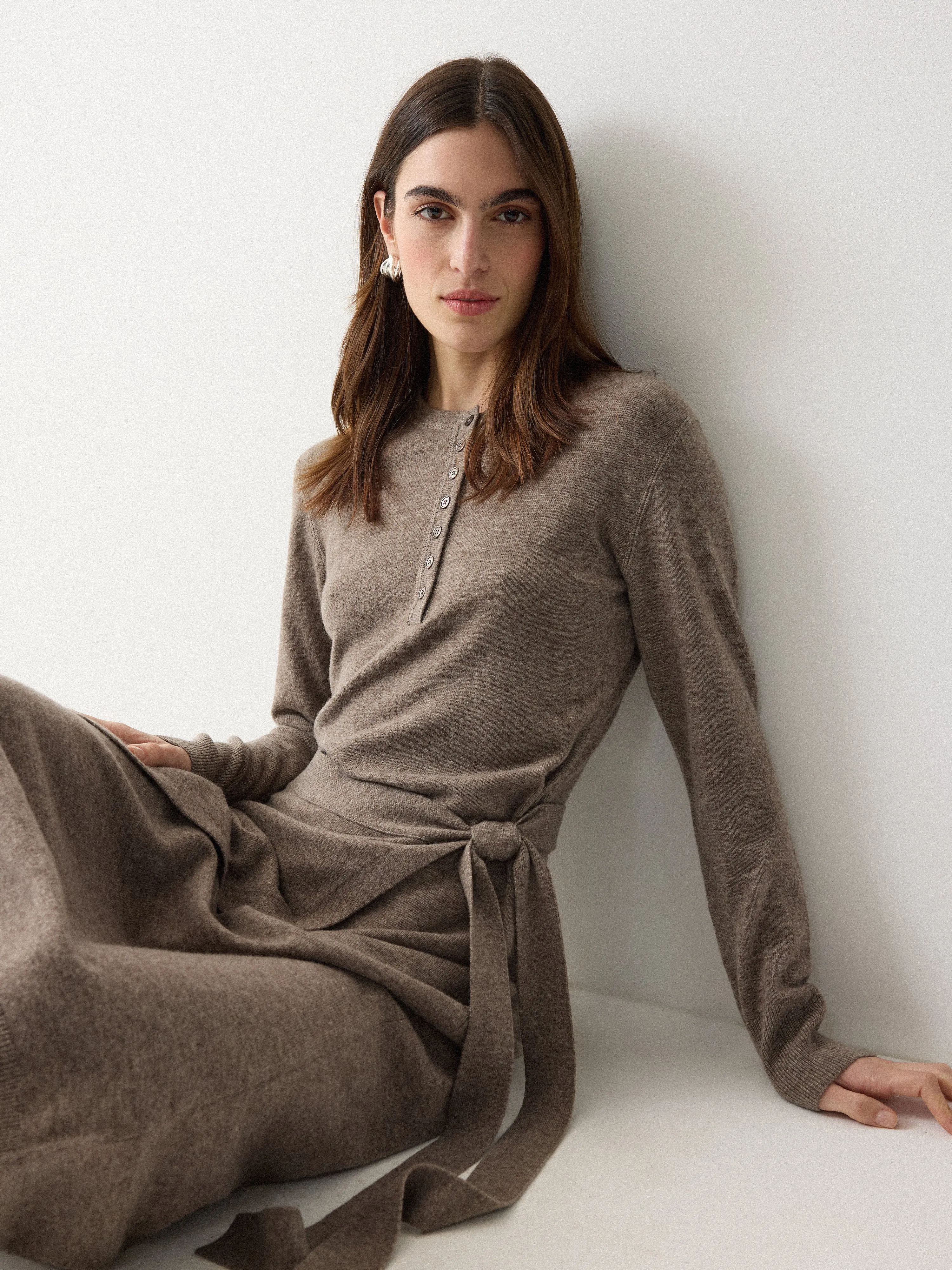 Merino Cashmere Tie Dress | Taupe sold by Jigsaw product image thumbnail 2