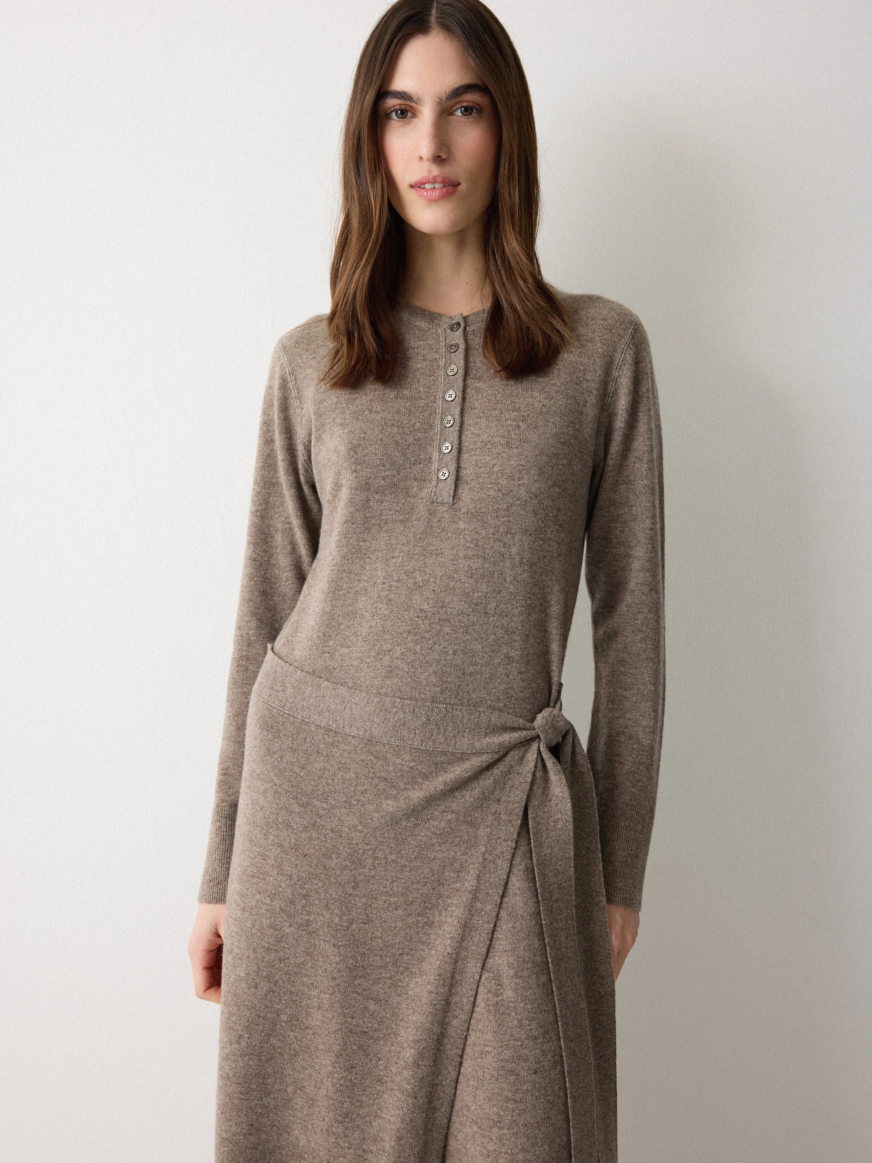 Merino Cashmere Tie Dress | Taupe sold by Jigsaw product image thumbnail 3