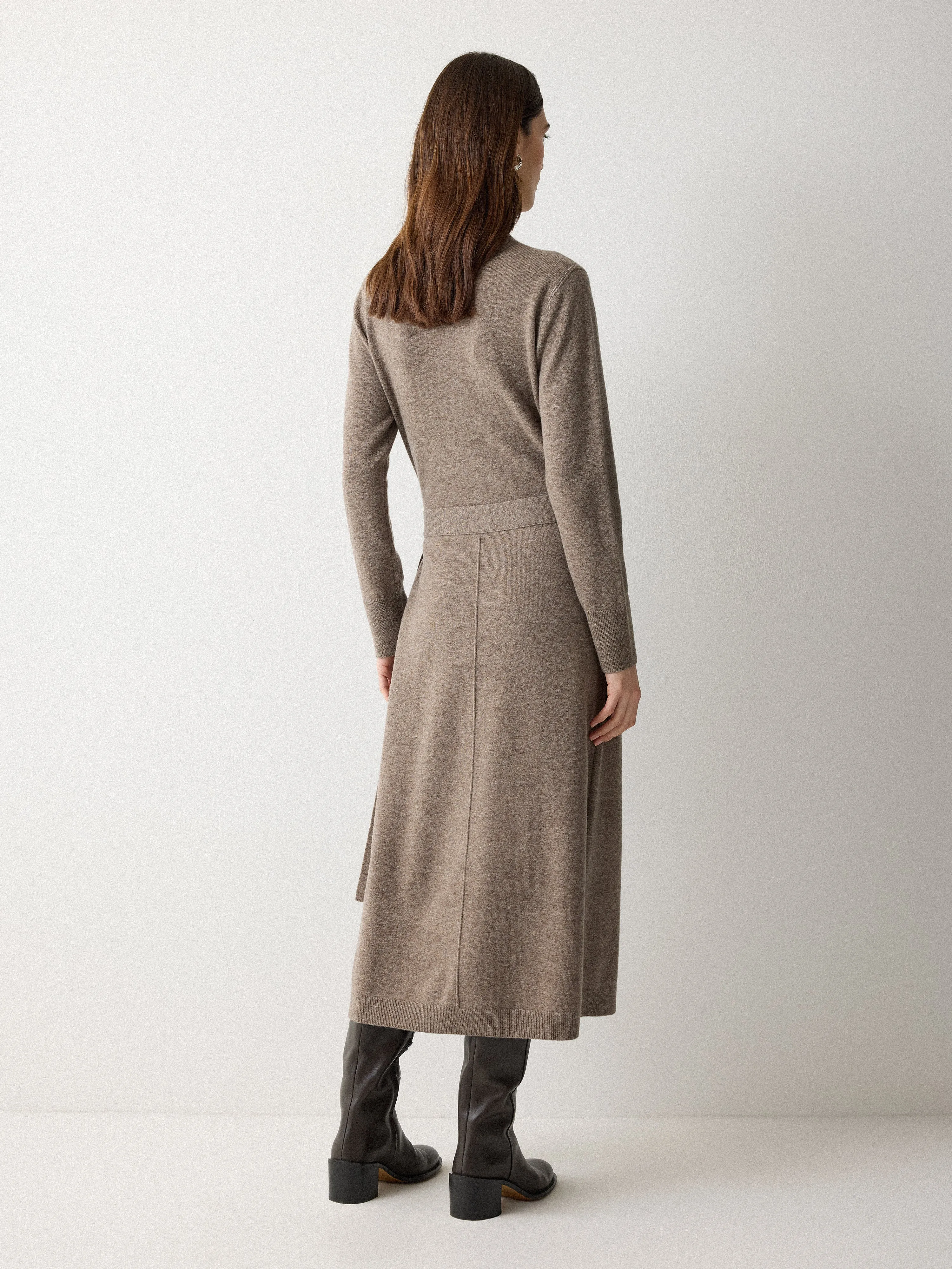 Merino Cashmere Tie Dress | Taupe sold by Jigsaw product image thumbnail 5