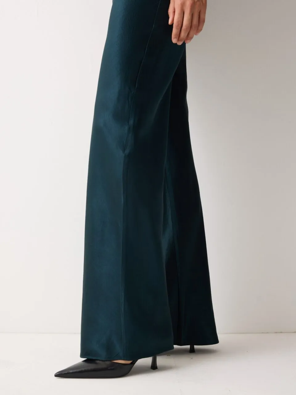 Satin Bias Trouser | Green sold by Jigsaw product image thumbnail 2