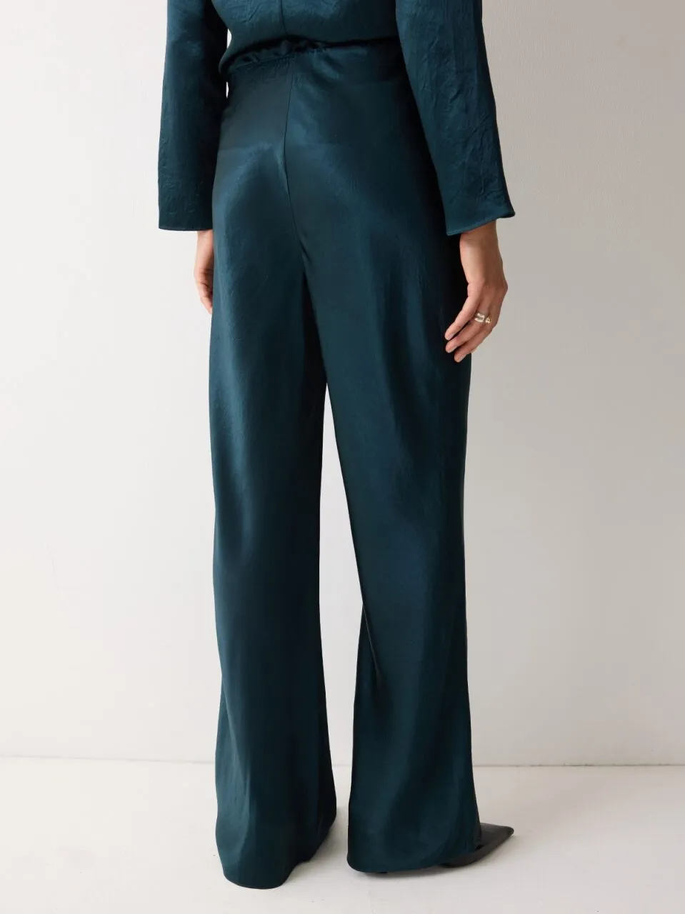 Satin Bias Trouser | Green sold by Jigsaw product image thumbnail 4