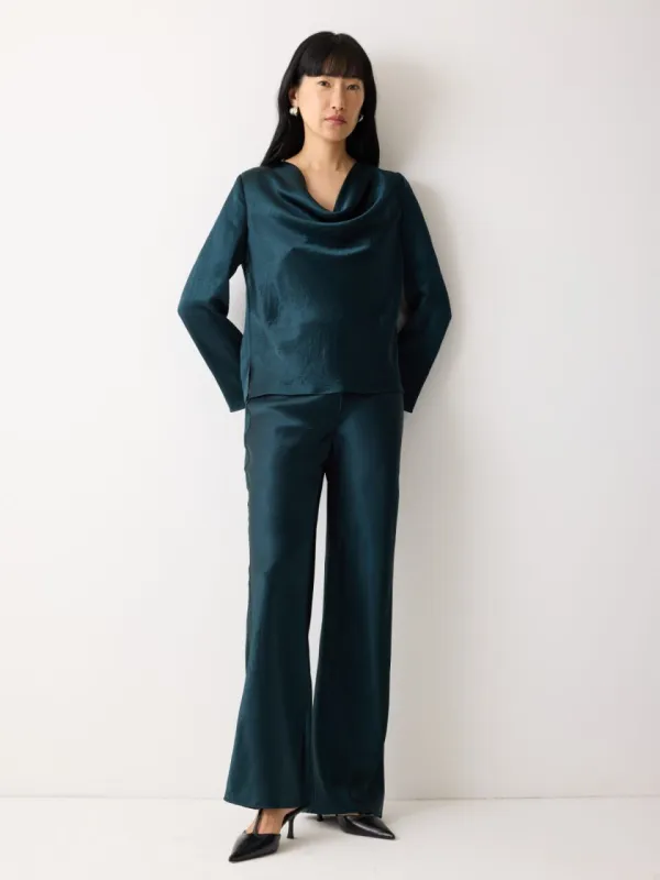 Satin Bias Trouser | Green sold by Jigsaw