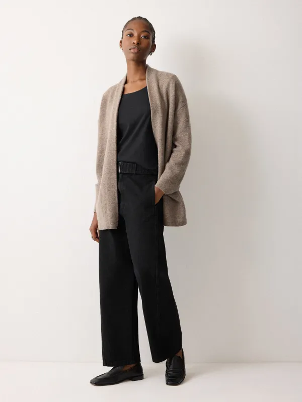 Turner Belted Barrel Leg Jean | Black sold by Jigsaw