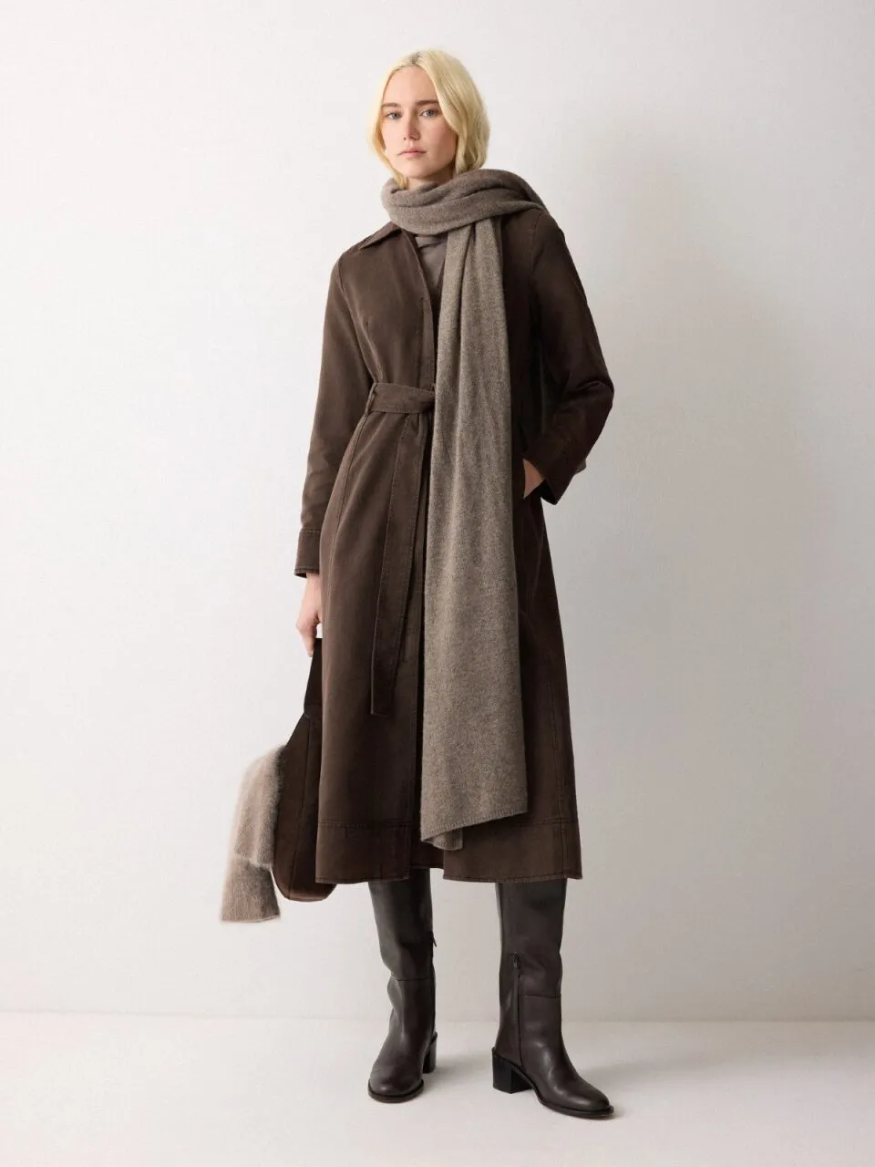 Denim Belted Shirt Dress | Washed Brown sold by Jigsaw product image thumbnail 3