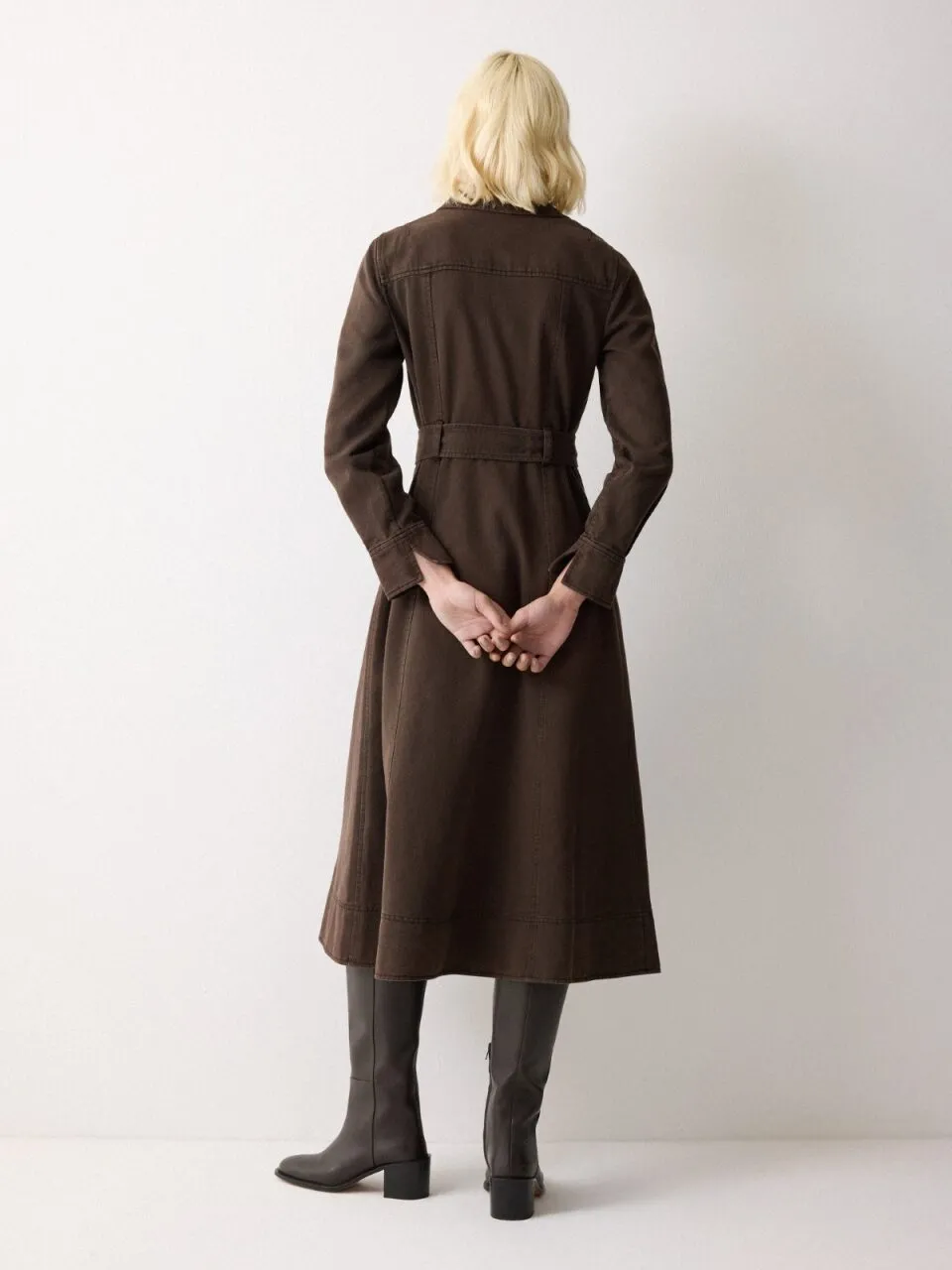 Denim Belted Shirt Dress | Washed Brown sold by Jigsaw product image thumbnail 5