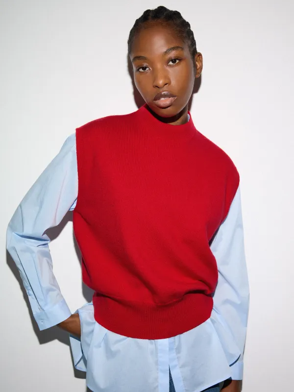 Merino Cocoon Tank | Red sold by Jigsaw