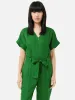 Linen Belted Jumpsuit | Green sold by Jigsaw