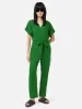Linen Belted Jumpsuit | Green sold by Jigsaw