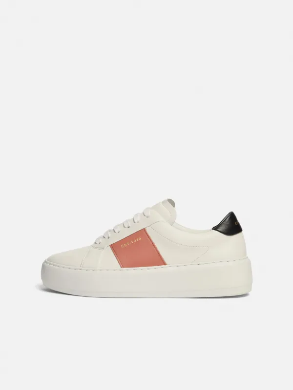 Riva Leather Platform Trainer | Pink sold by Jigsaw