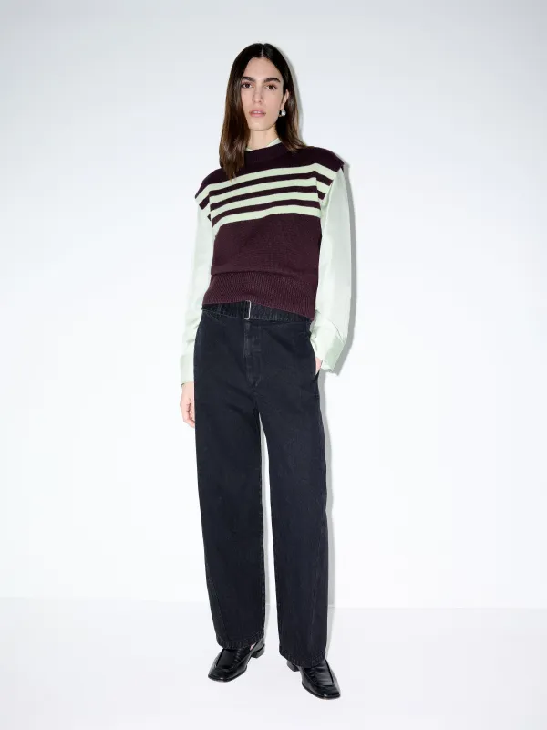 Wool Cashmere Stripe Tank | Purple sold by Jigsaw