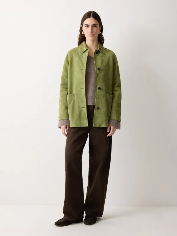 Suede Raglan Sleeve Jacket | Green sold by Jigsaw