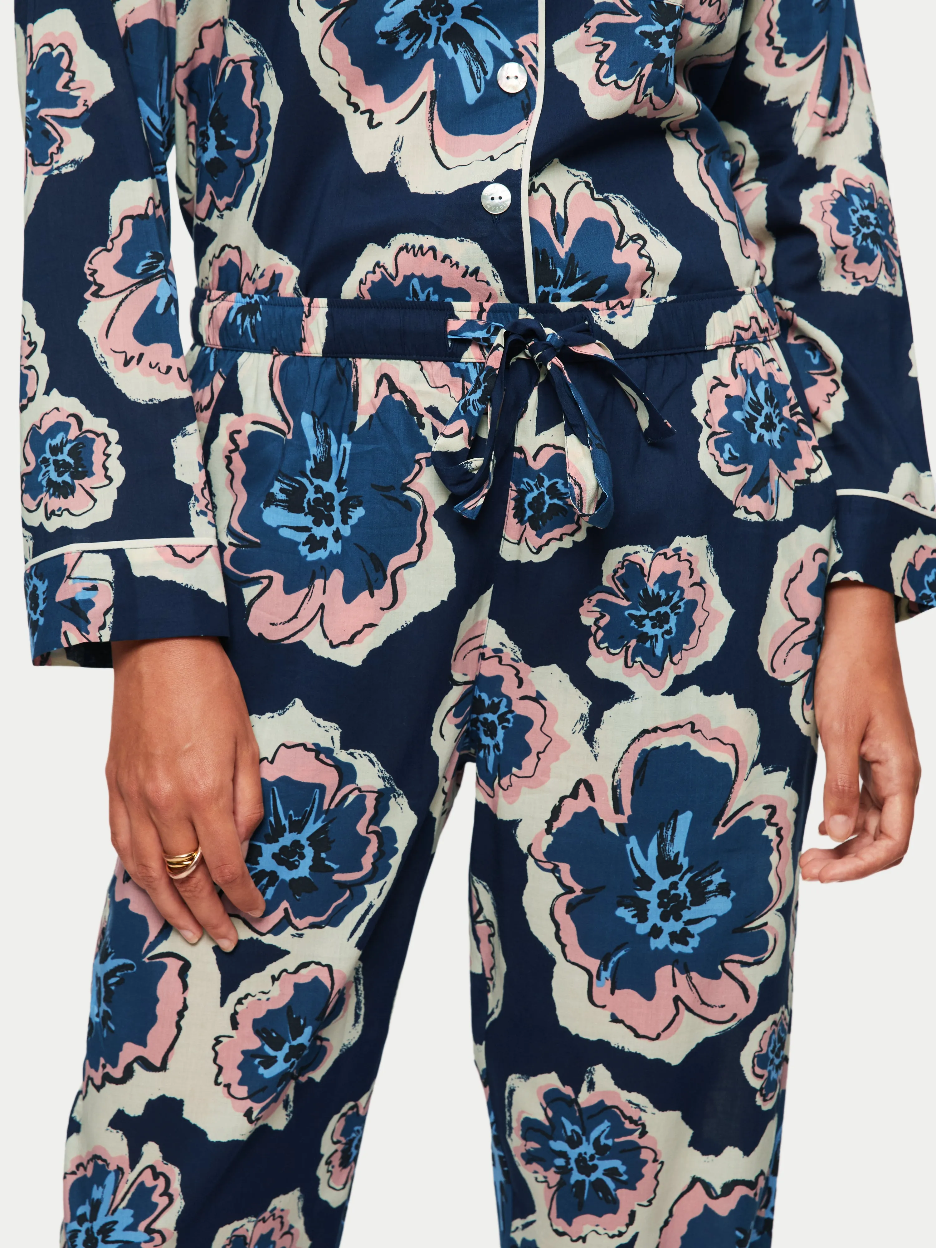 Collage Floral Pyjama | Navy sold by Jigsaw product image thumbnail 5