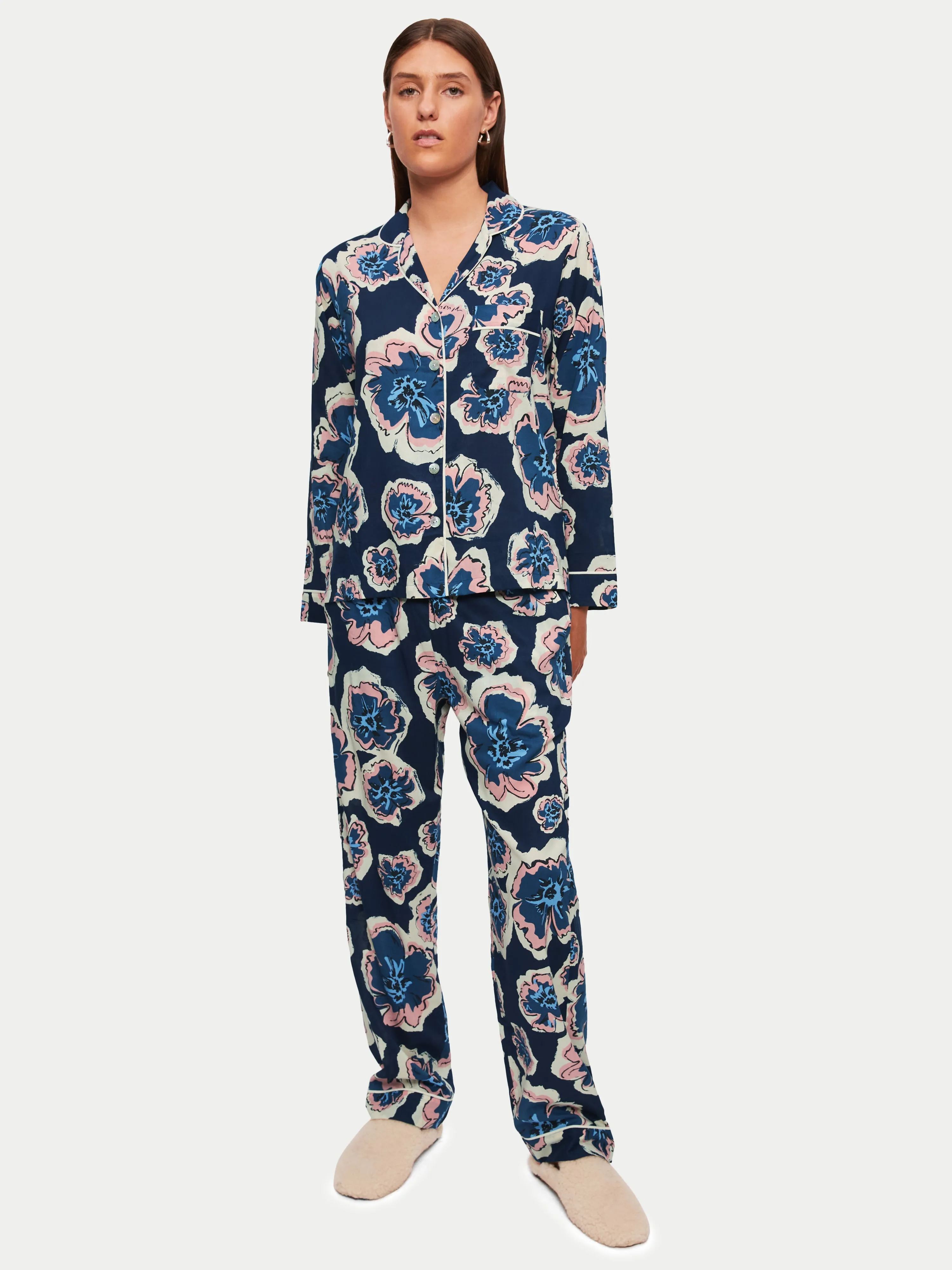 Collage Floral Pyjama | Navy sold by Jigsaw