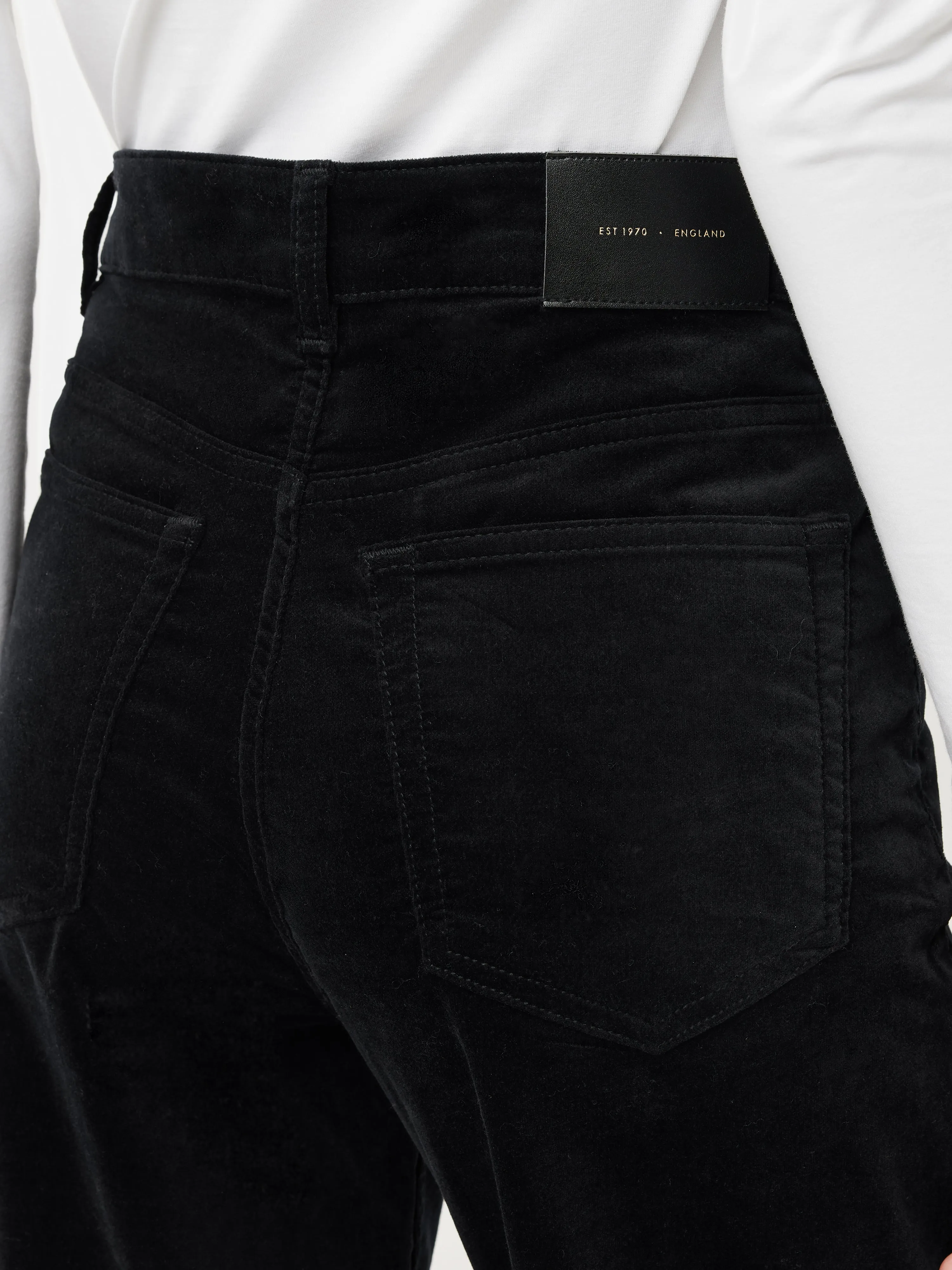 Delmont Velvet Tapered Jean | Black sold by Jigsaw product image thumbnail 2