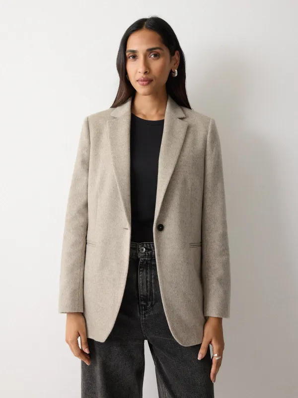 Cove Wool Melange Blazer | Brown sold by Jigsaw