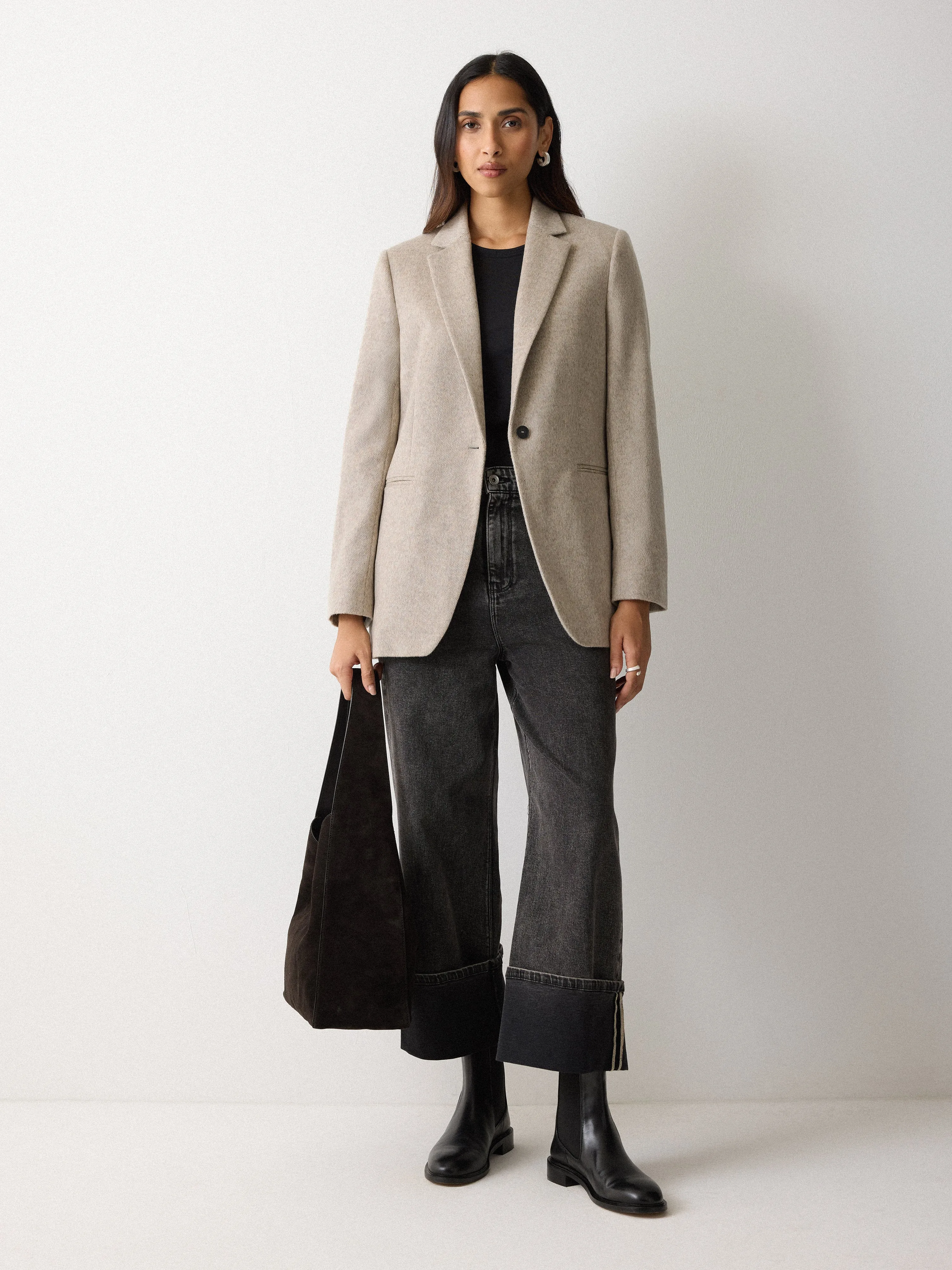 Cove Wool Melange Blazer | Brown sold by Jigsaw product image thumbnail 2