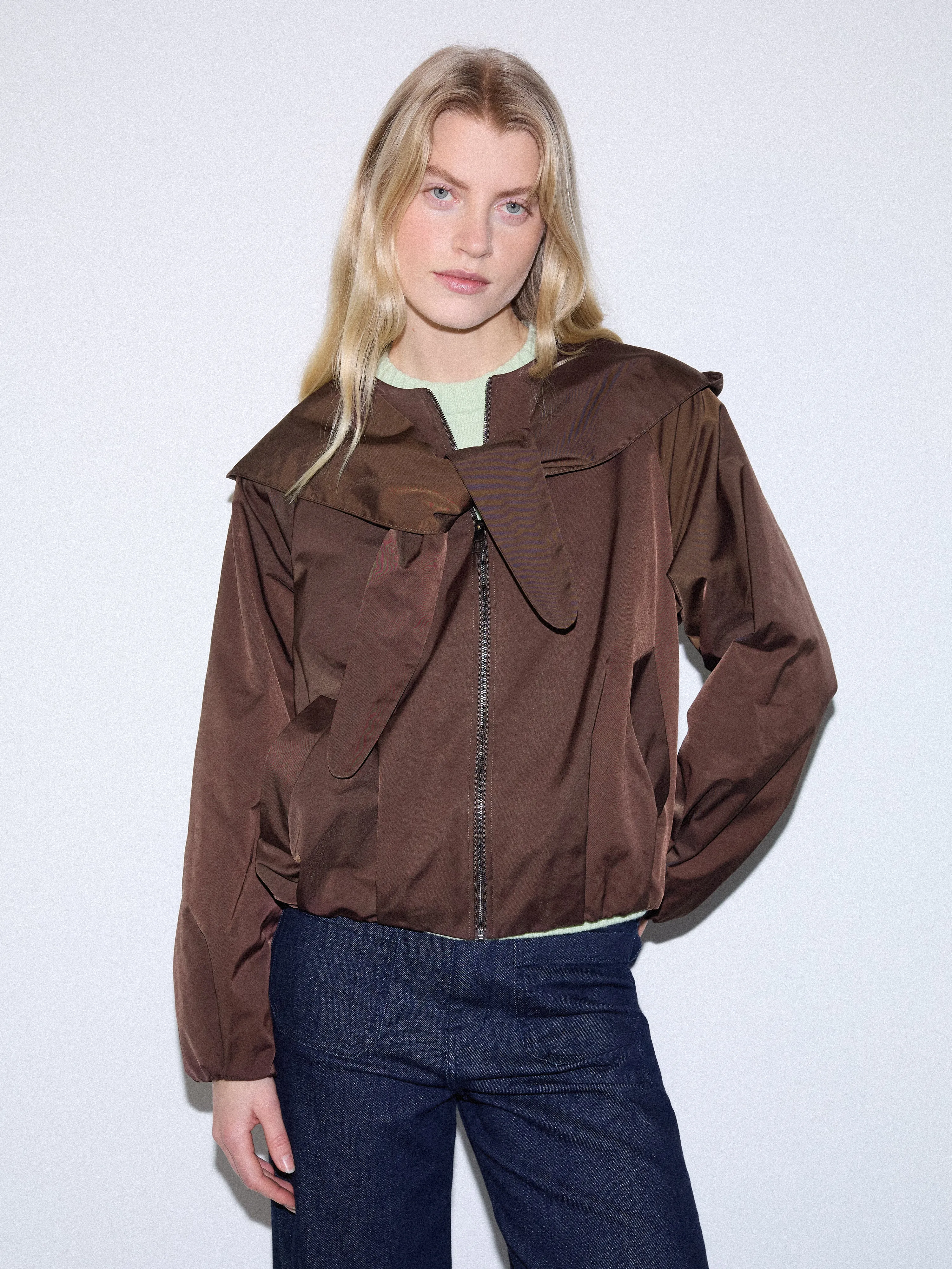 Hooded Bomber Jacket | Purple sold by Jigsaw product image thumbnail 4