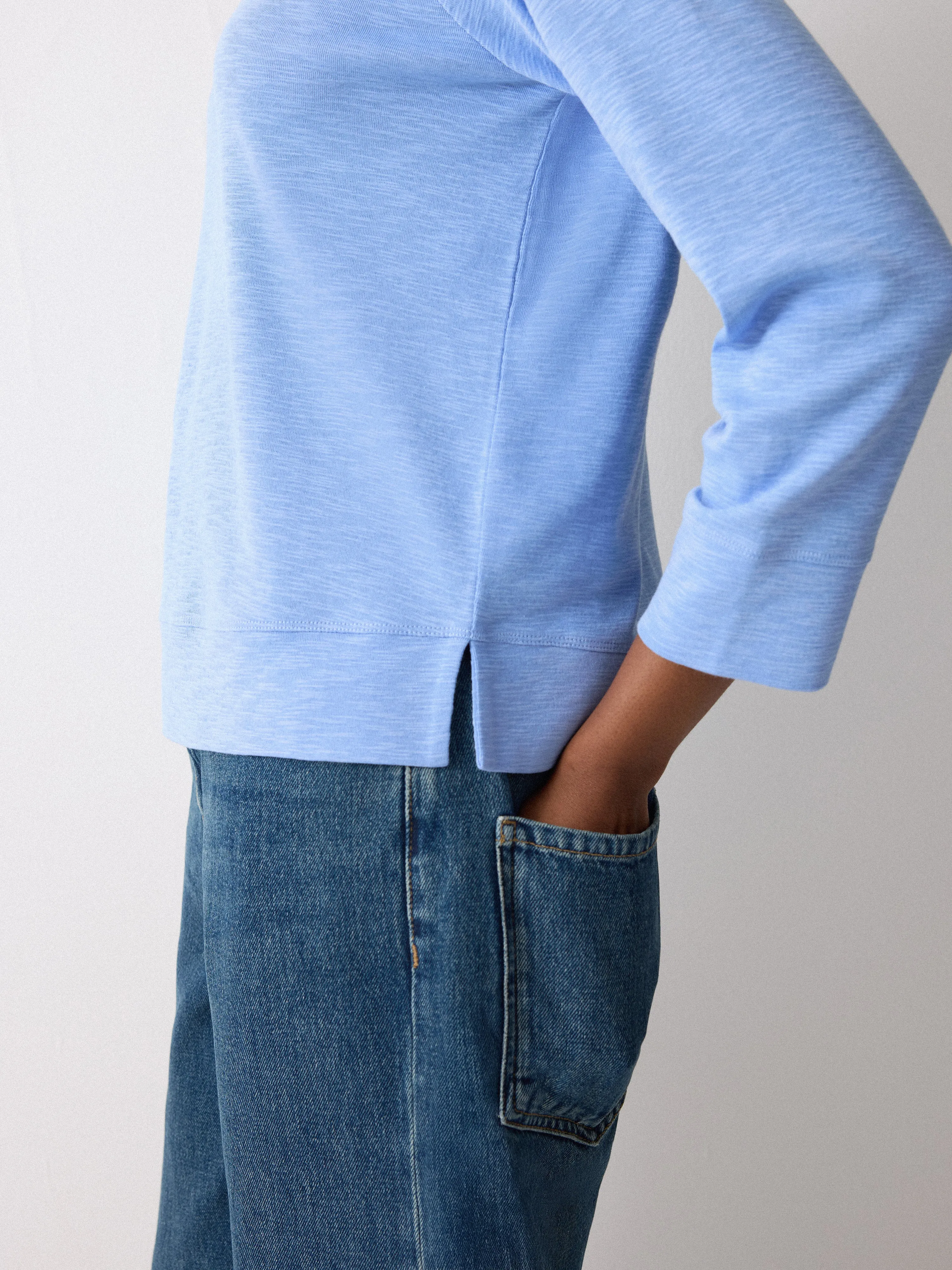 Cotton Luxe Raglan Tee | Shirt Blue sold by Jigsaw product image thumbnail 3