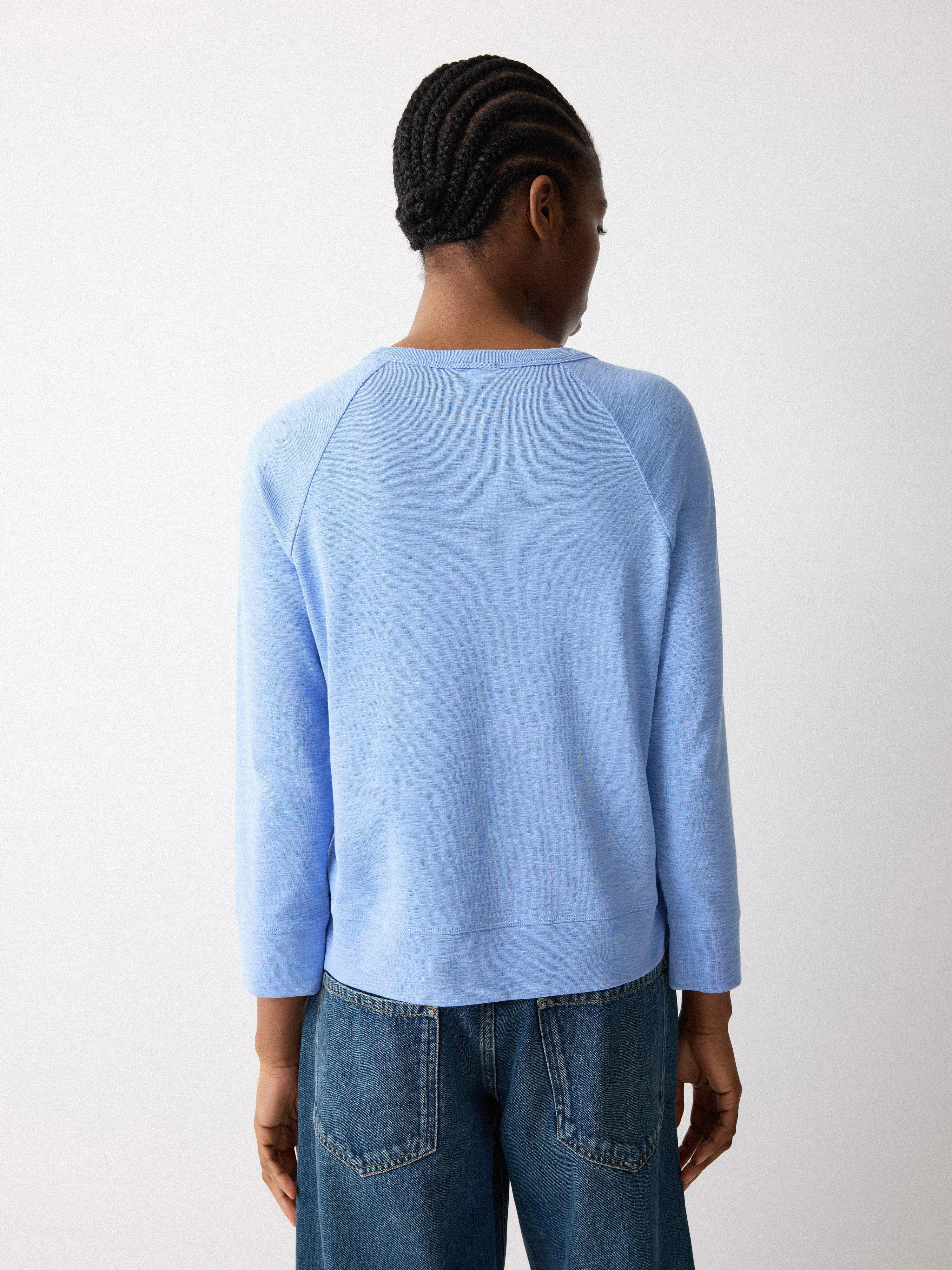 Cotton Luxe Raglan Tee | Shirt Blue sold by Jigsaw product image thumbnail 4
