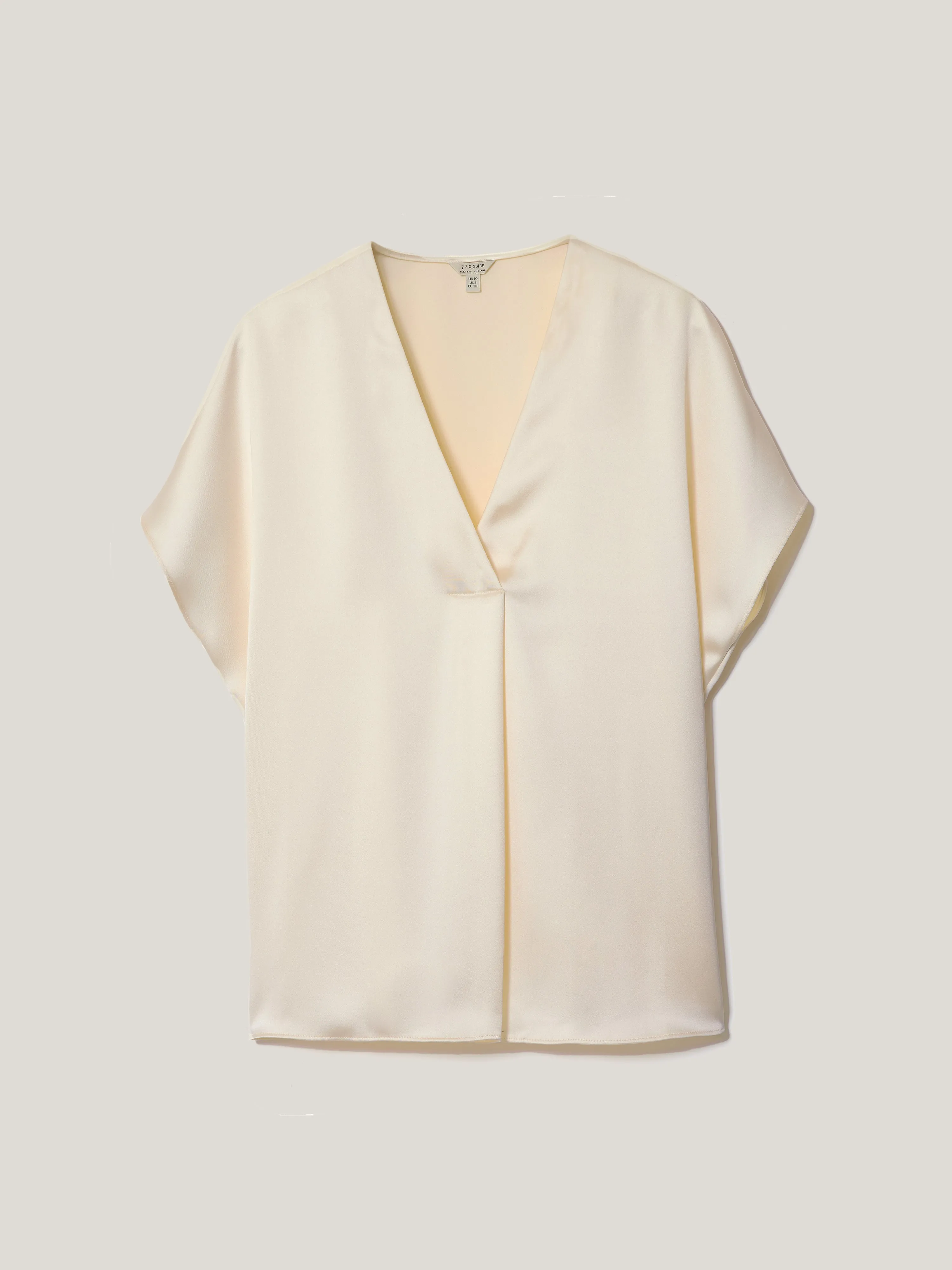 Heavy Satin Pleat Front Top | Cream sold by Jigsaw product image thumbnail 5