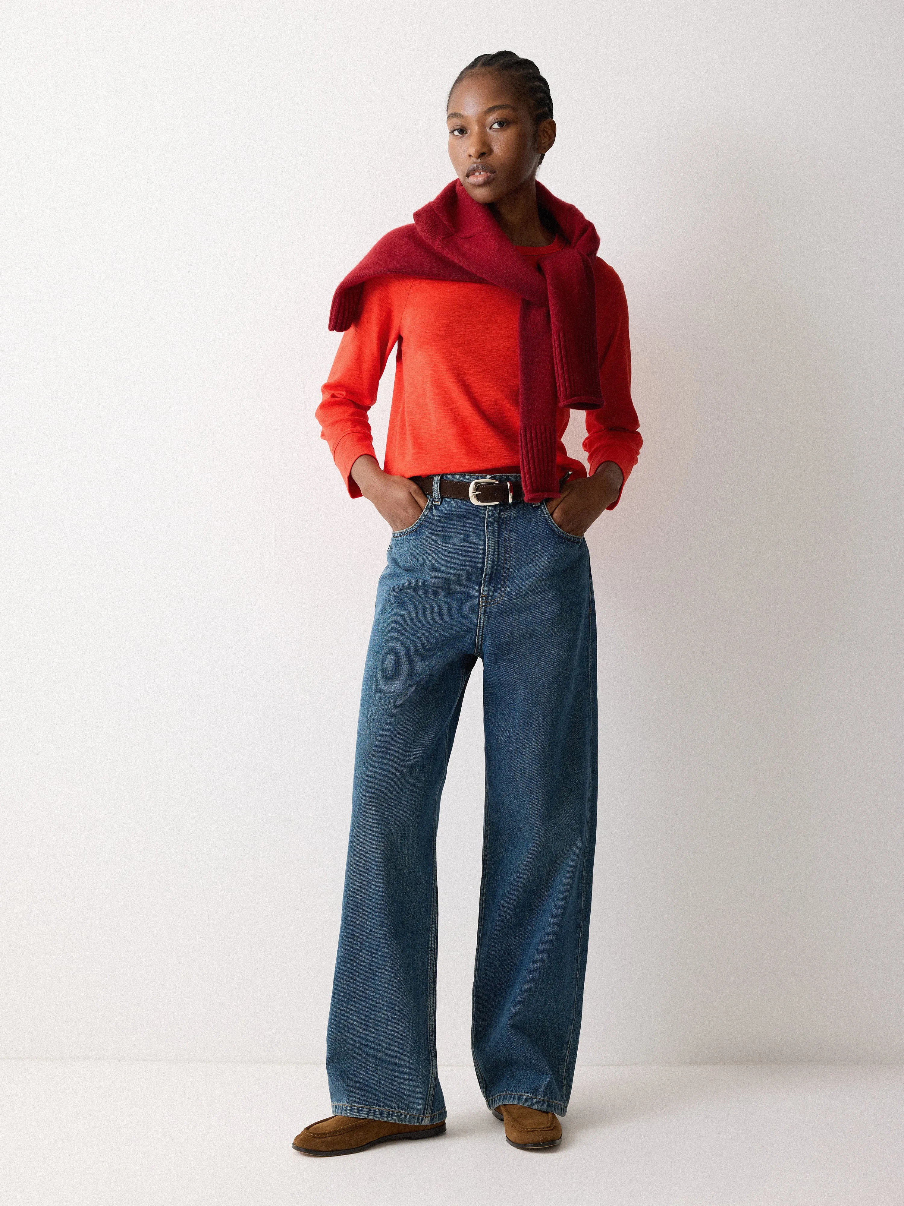 Cotton Luxe Raglan T-shirt | Red sold by Jigsaw product image thumbnail 2