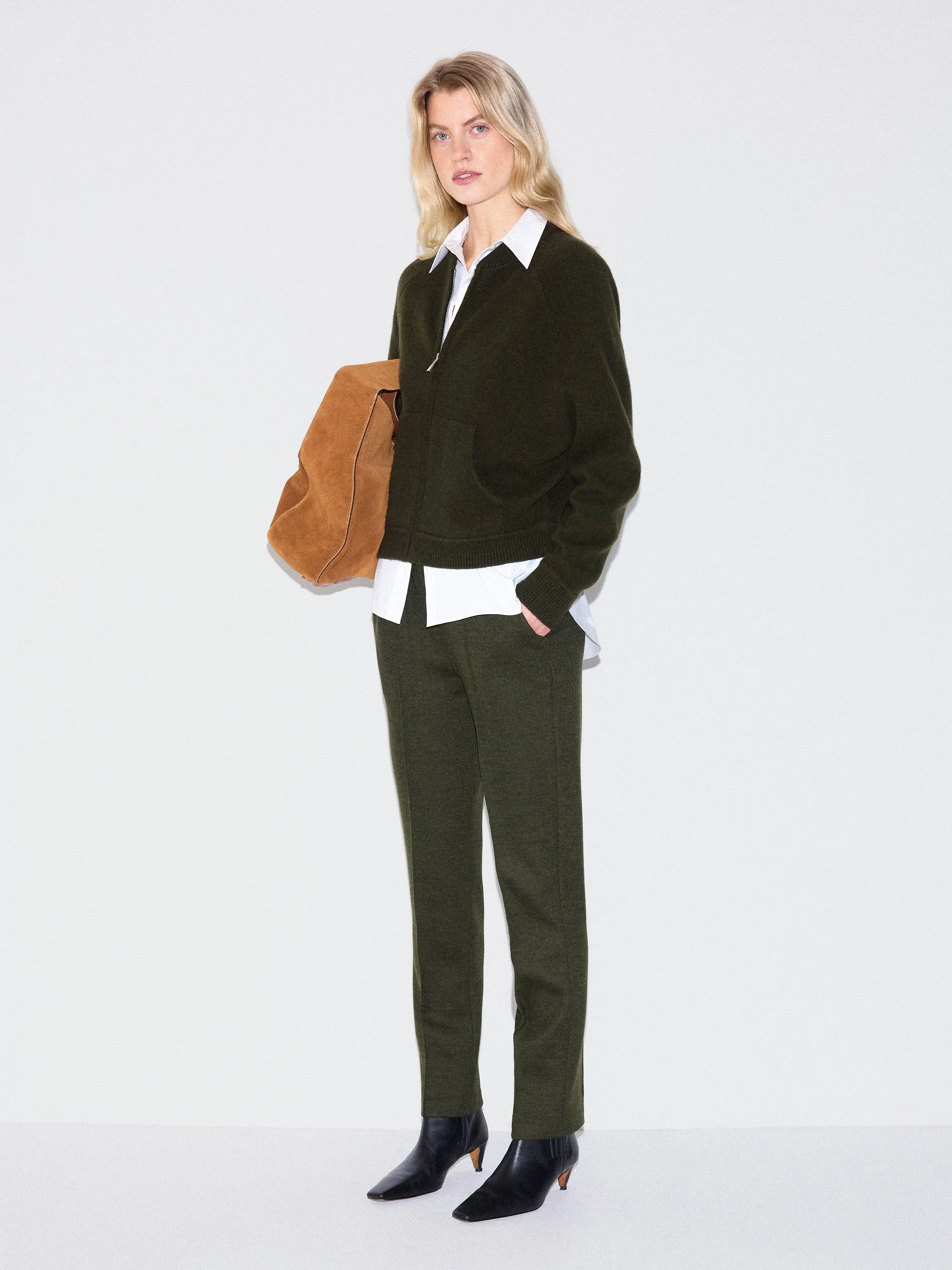 Stretch Flannel Track Pant | Khaki sold by Jigsaw product image thumbnail 2