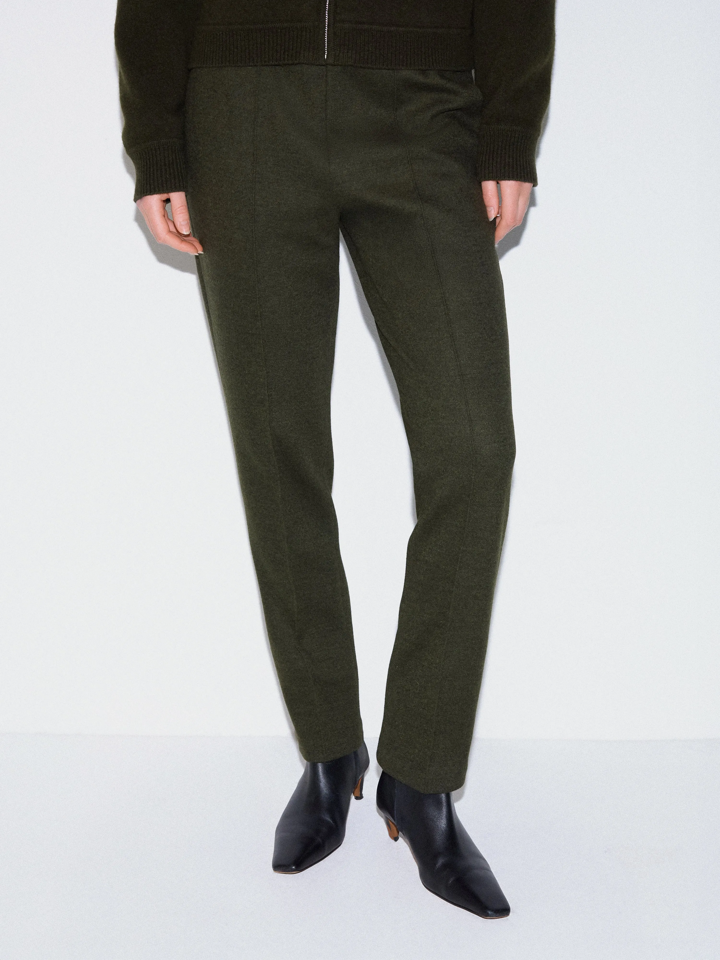 Stretch Flannel Track Pant | Khaki sold by Jigsaw