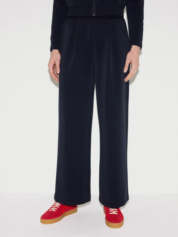 Luxe Pleated Track Pant | Navy sold by Jigsaw