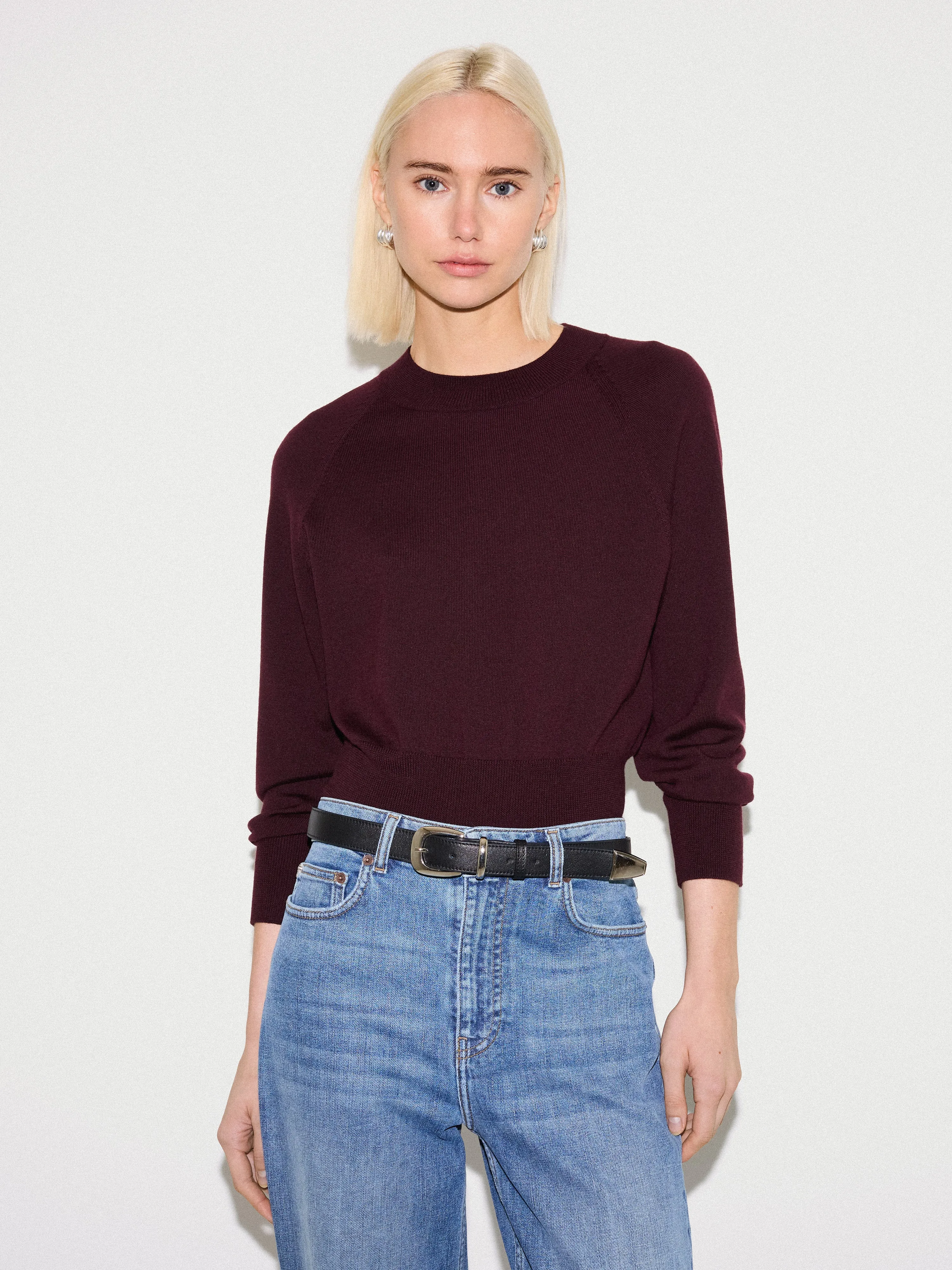 Merino Cocoon Jumper | Purple sold by Jigsaw