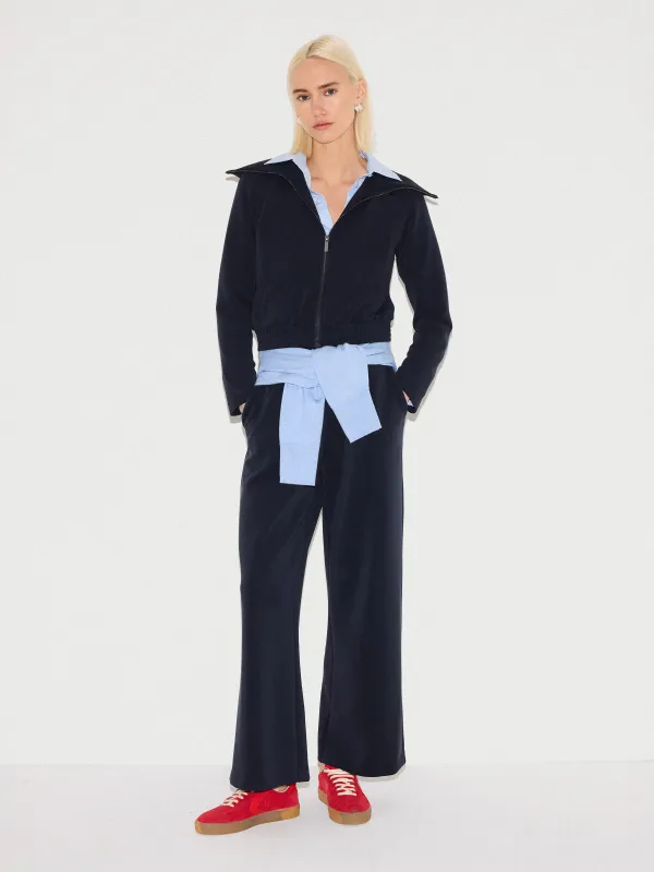 Luxe Zip Jacket | Navy sold by Jigsaw