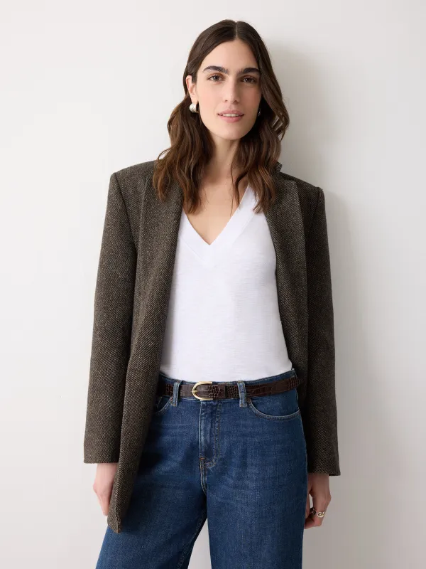 Croc Leather Belt | Brown sold by Jigsaw