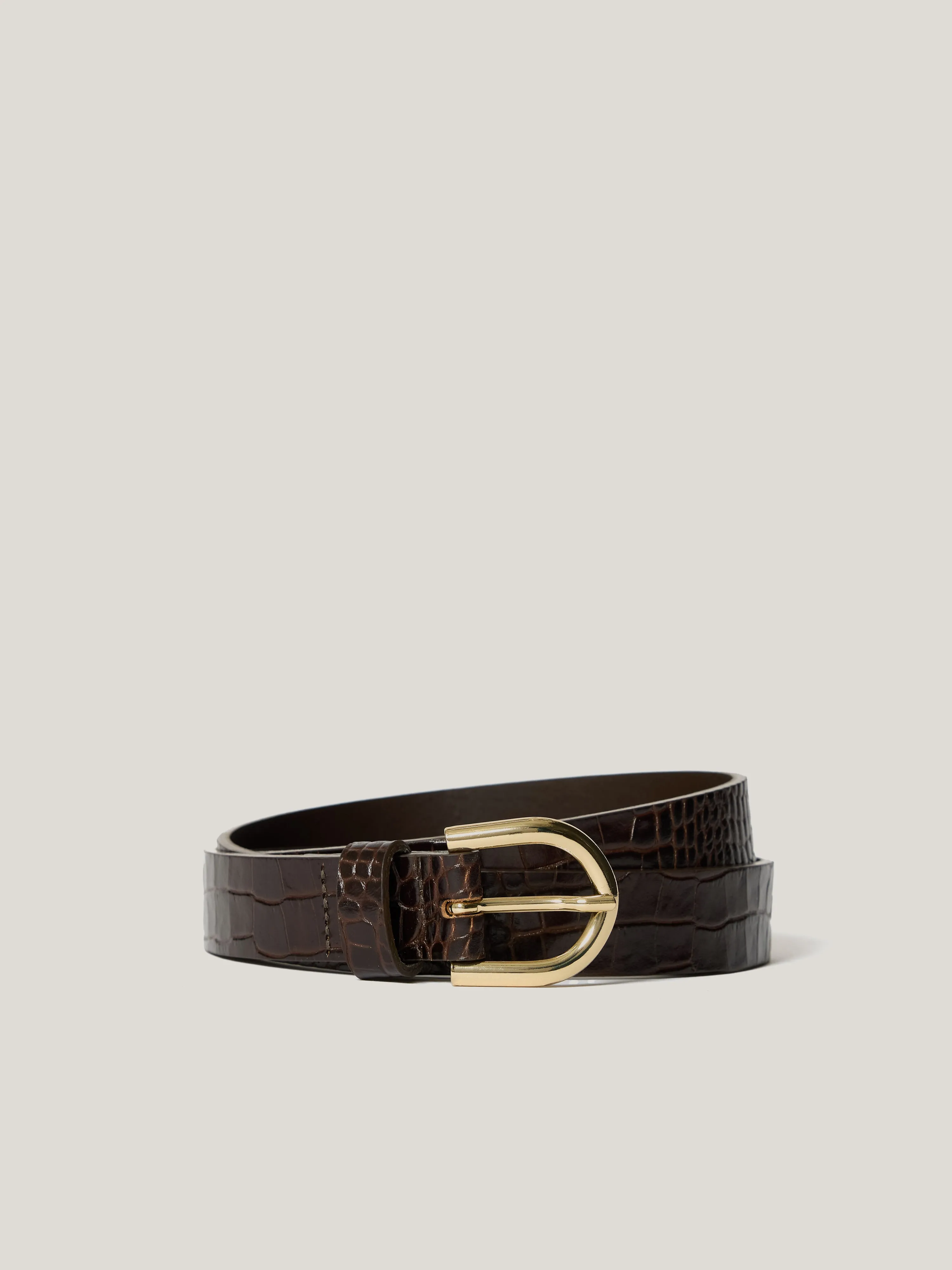 Croc Leather Belt | Brown sold by Jigsaw product image thumbnail 2