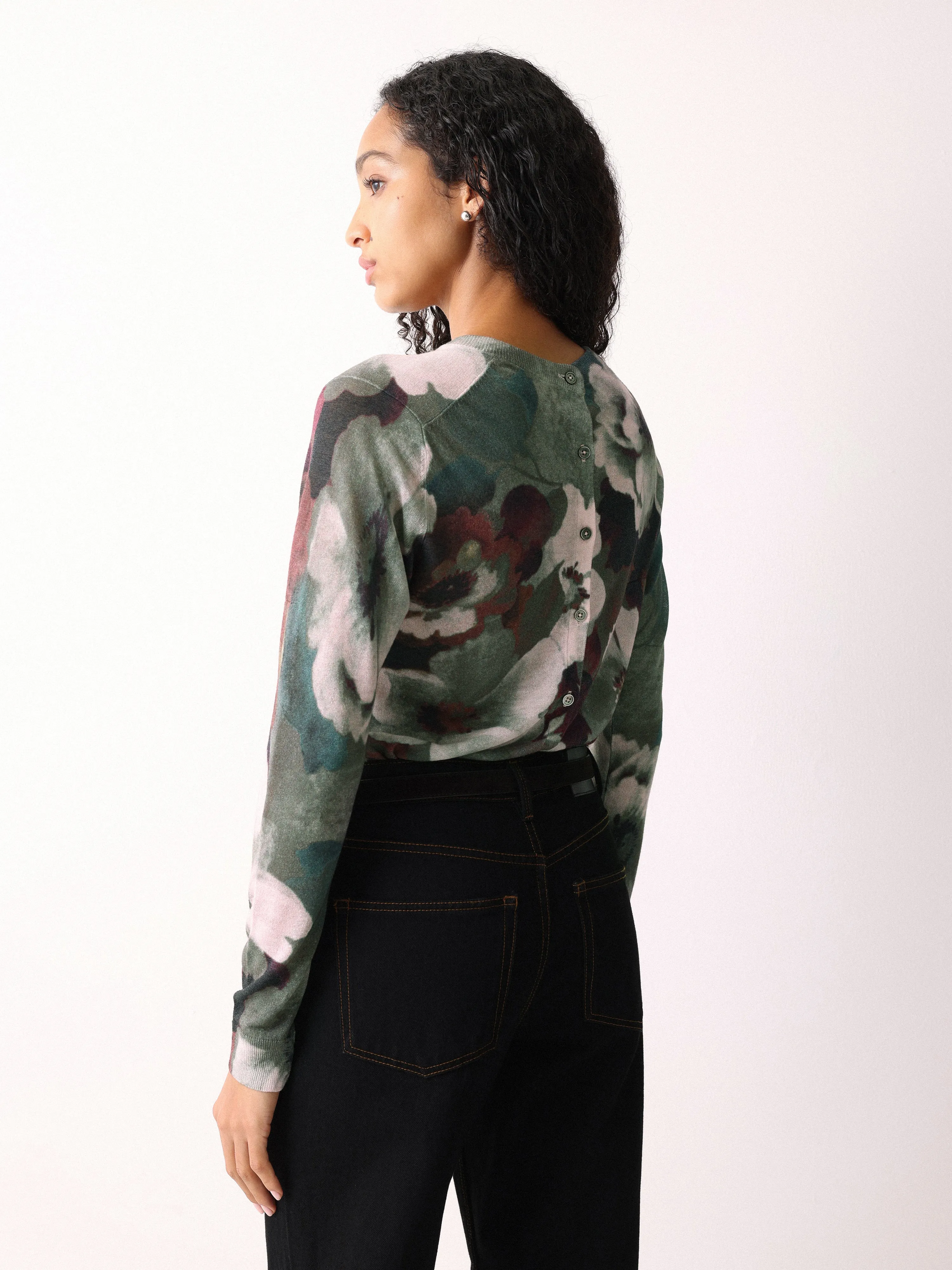 Antique Floral Button Jumper | Multi sold by Jigsaw product image thumbnail 4