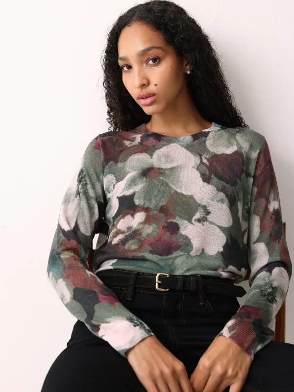 Antique Floral Button Jumper | Multi sold by Jigsaw