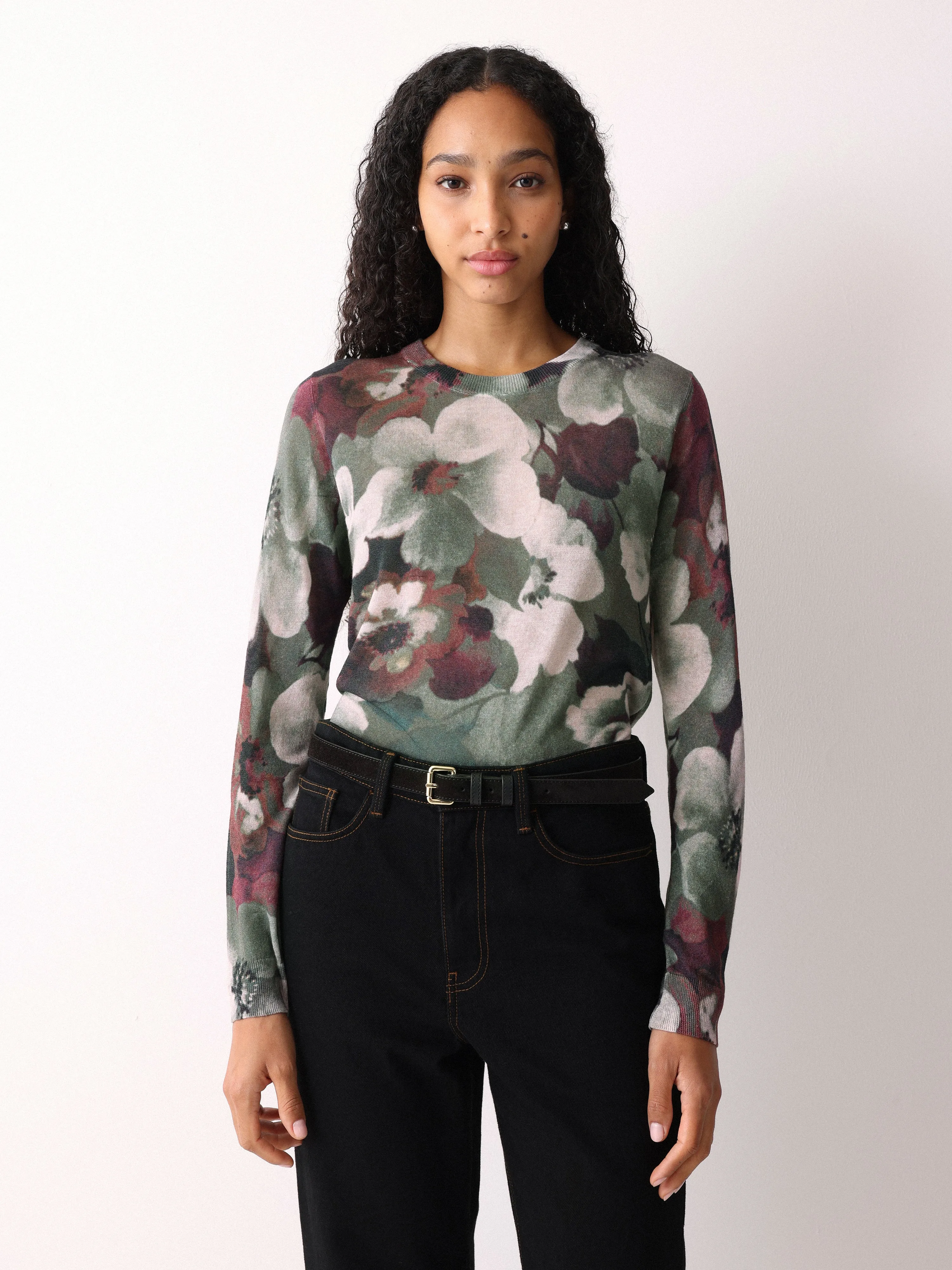 Antique Floral Button Jumper | Multi sold by Jigsaw product image thumbnail 3