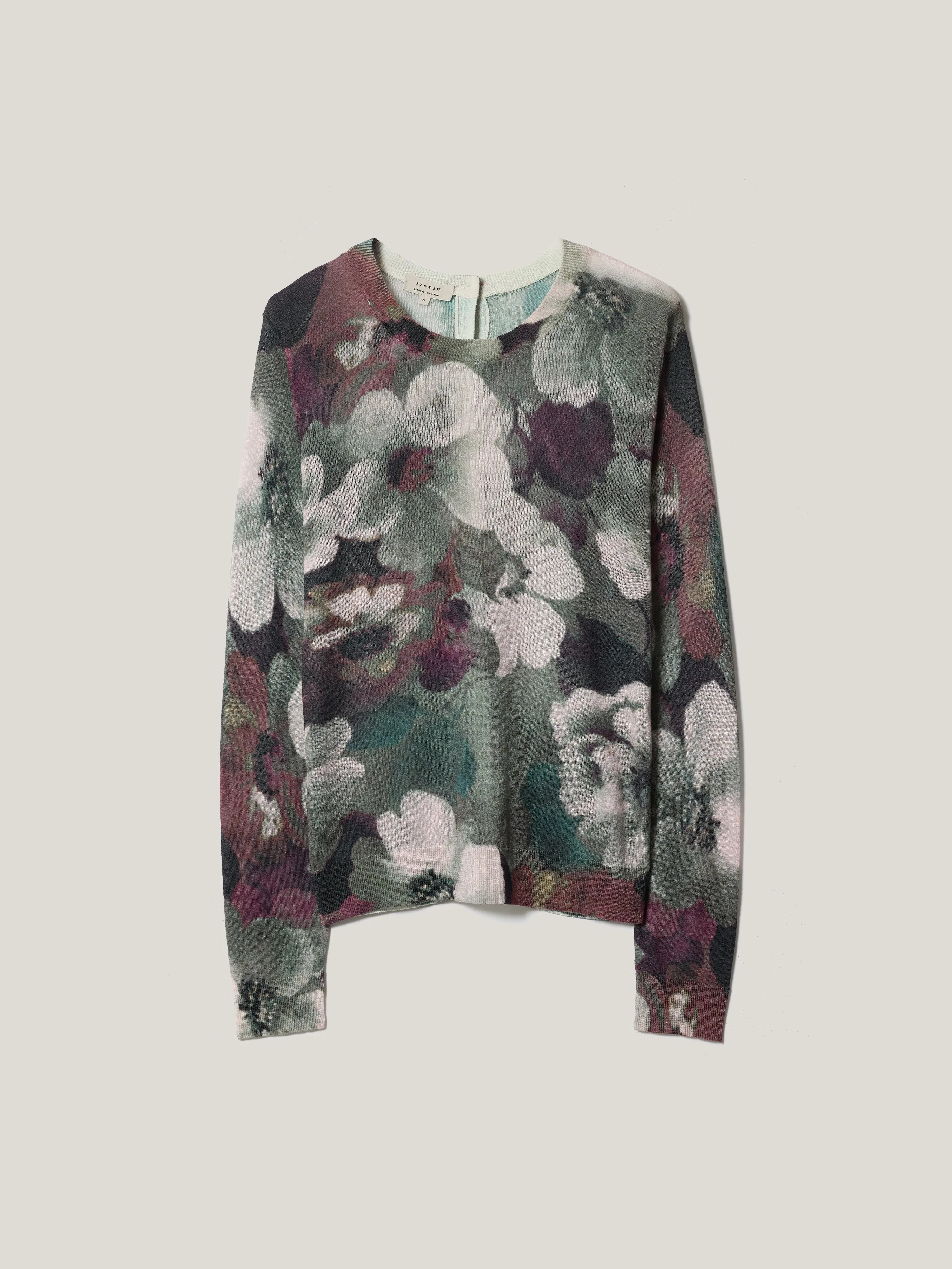 Antique Floral Button Jumper | Multi sold by Jigsaw product image thumbnail 5