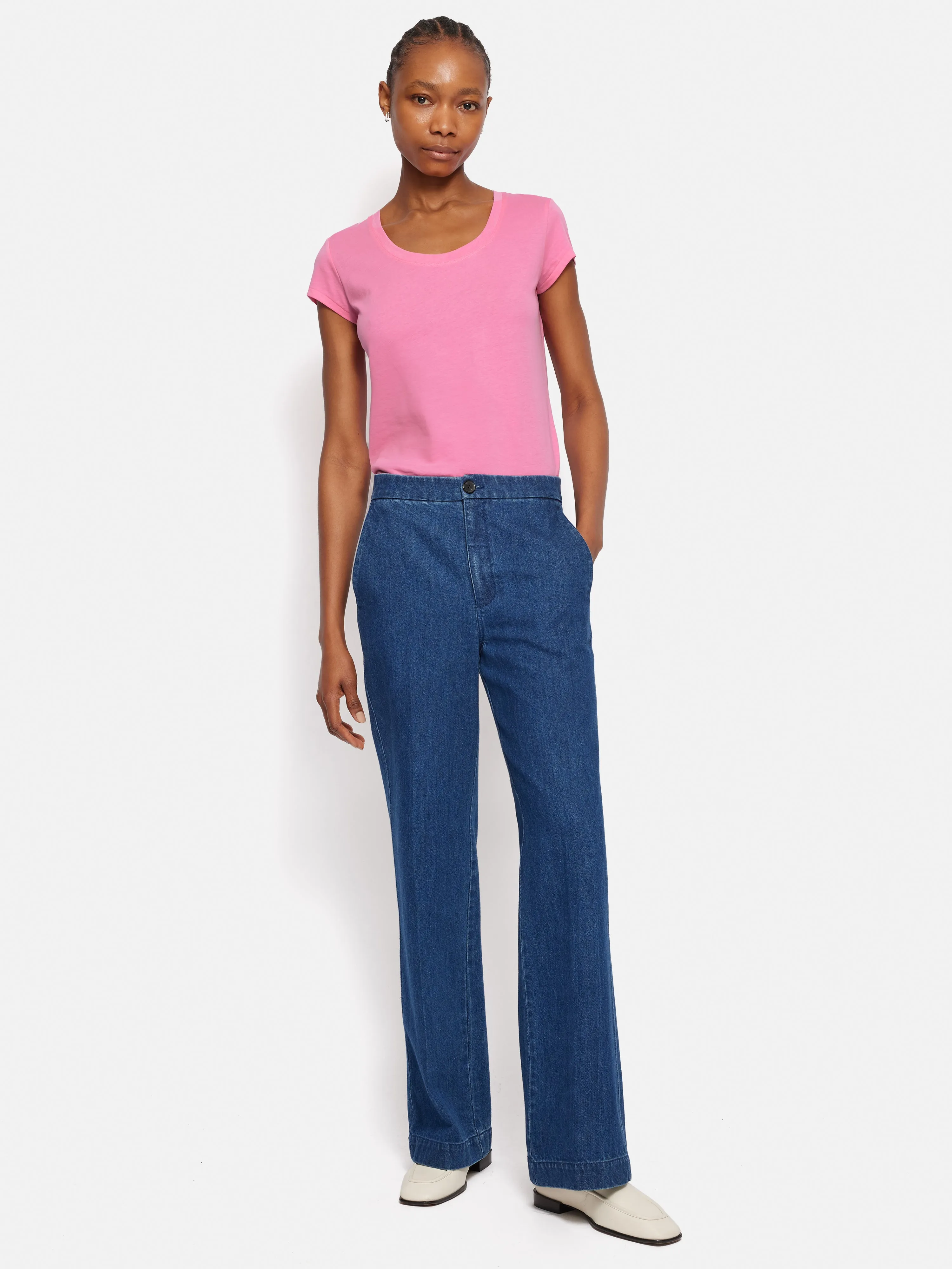 Supima Cotton Scoop Neck Tee | Pop Pink sold by Jigsaw product image thumbnail 3