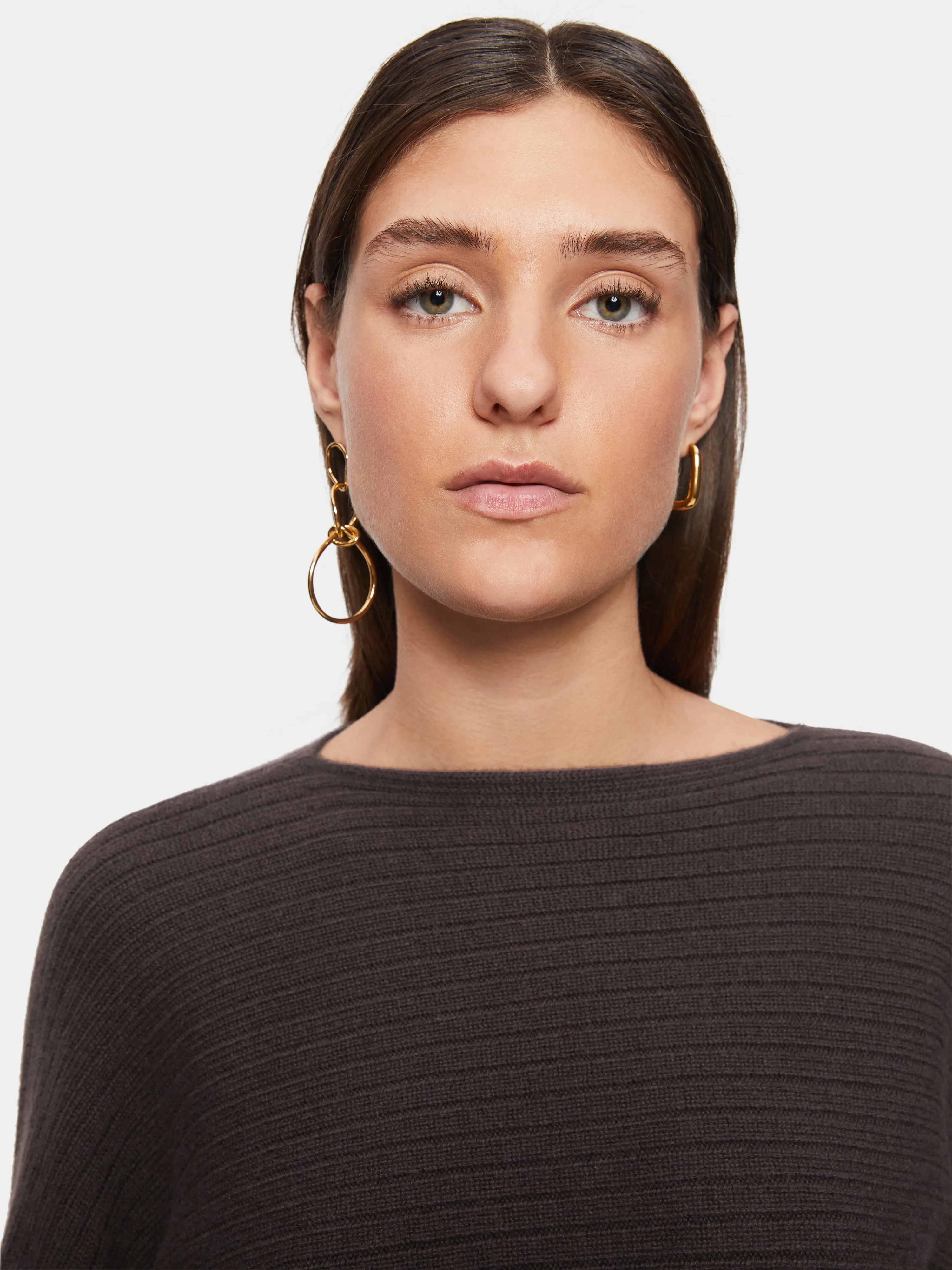 Cashmere Horizontal Rib Jumper | Brown sold by Jigsaw product image thumbnail 4